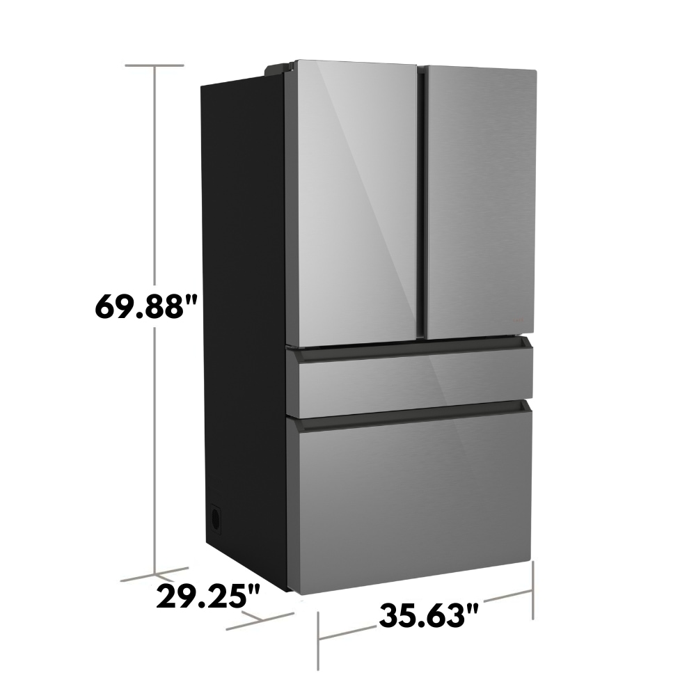Refrigerador francés de puerta inteligente compatible con cafetería de 23.2 pies cúbicos de profundidad de mostrador con fabricador de hielo y dispensador de agua (vidrio platino) Certificado ENERGY STAR CJE23DM5WS5.