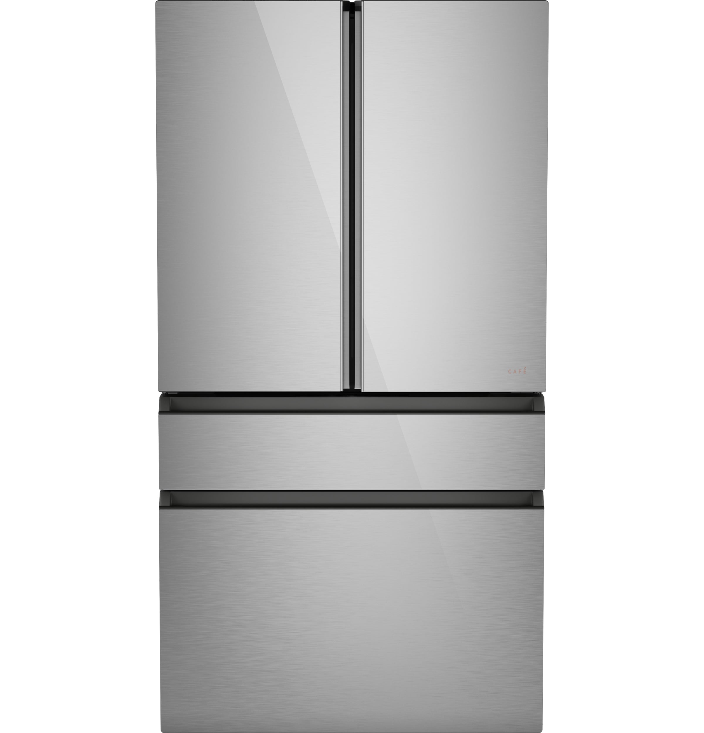 Refrigerador francés de puerta inteligente compatible con cafetería de 23.2 pies cúbicos de profundidad de mostrador con fabricador de hielo y dispensador de agua (vidrio platino) Certificado ENERGY STAR CJE23DM5WS5.