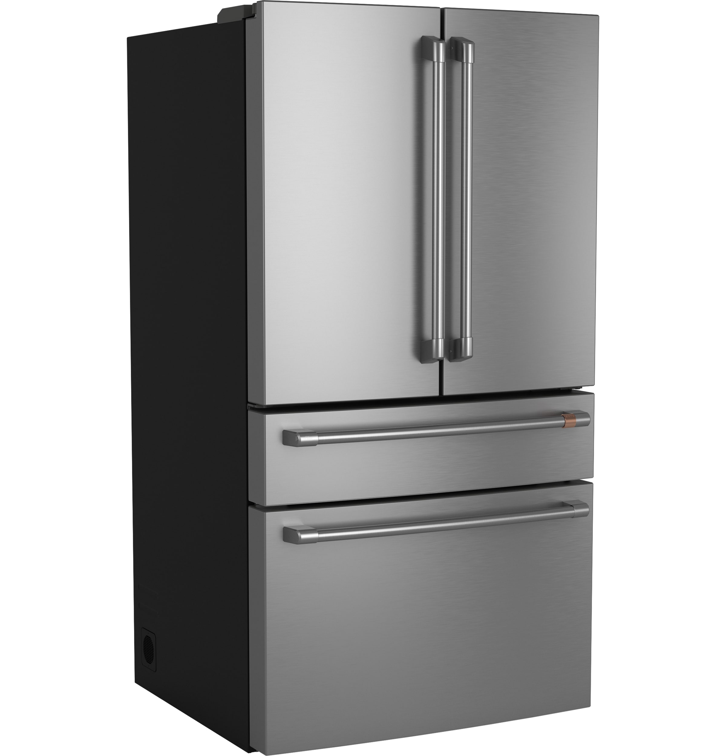 Refrigerador francés de 23.2 pies cúbicos con profundidad de mostrador y 4 puertas, compatible con tecnología Smart, dispensador de agua e hielo (acero inoxidable) certificado ENERGY STAR.