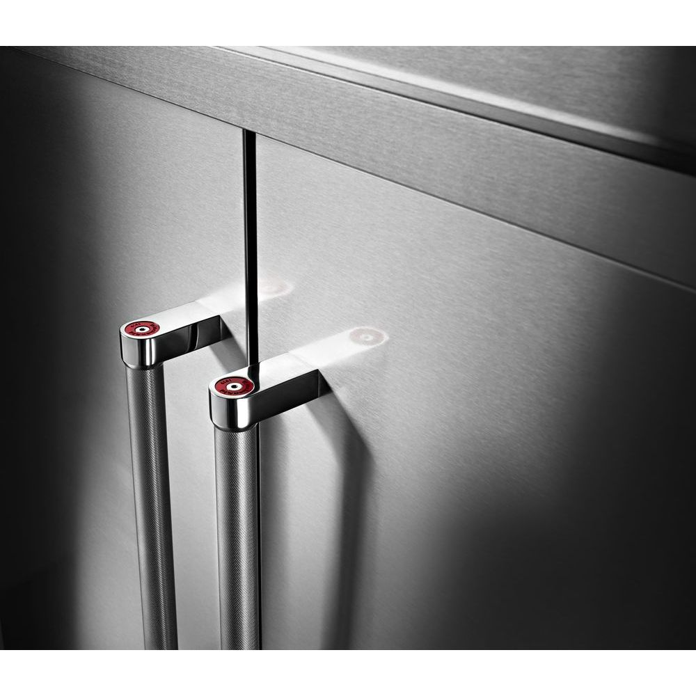 Refrigerador empotrado de puertas francesas con dispensador de hielo (acero inoxidable) certificado ENERGY STAR de 24.2 pies cúbicos de profundidad estándar de KitchenAid KBFN502ESS