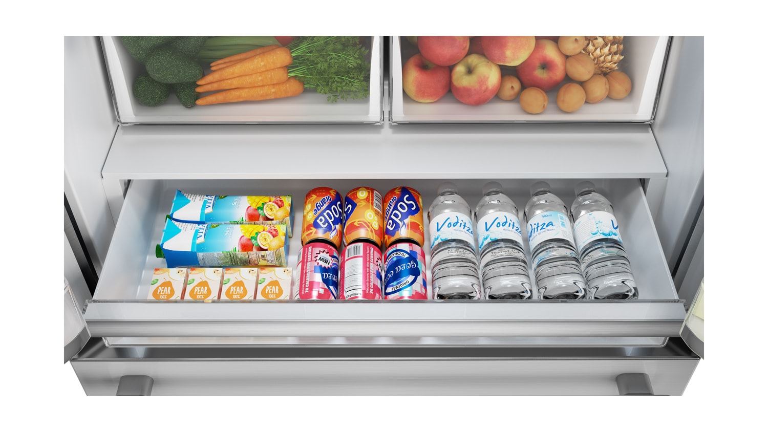 Refrigerador Francés de 4 puertas con Ice Maker y cubierta de acero inoxidable de profundidad de mostrador de 22.5 pies cúbicos con certificación ENERGY STAR