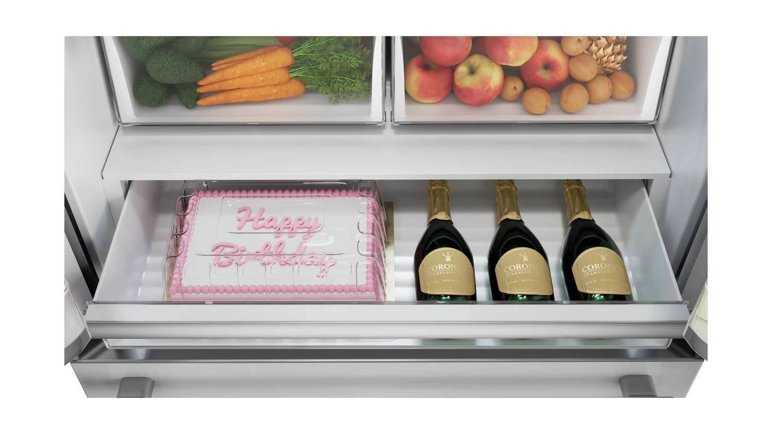 Refrigerador Francés de 4 puertas con Ice Maker y cubierta de acero inoxidable de profundidad de mostrador de 22.5 pies cúbicos con certificación ENERGY STAR