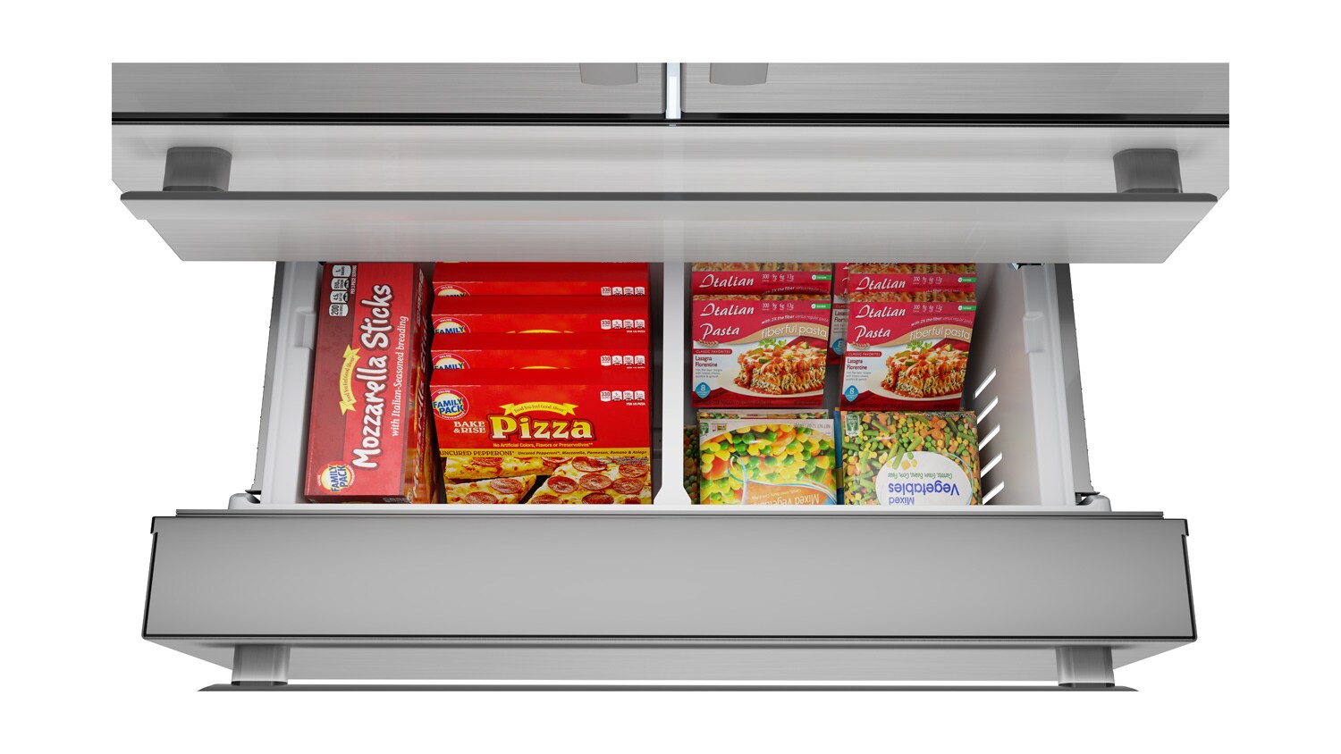 Refrigerador Francés de 4 puertas con Ice Maker y cubierta de acero inoxidable de profundidad de mostrador de 22.5 pies cúbicos con certificación ENERGY STAR