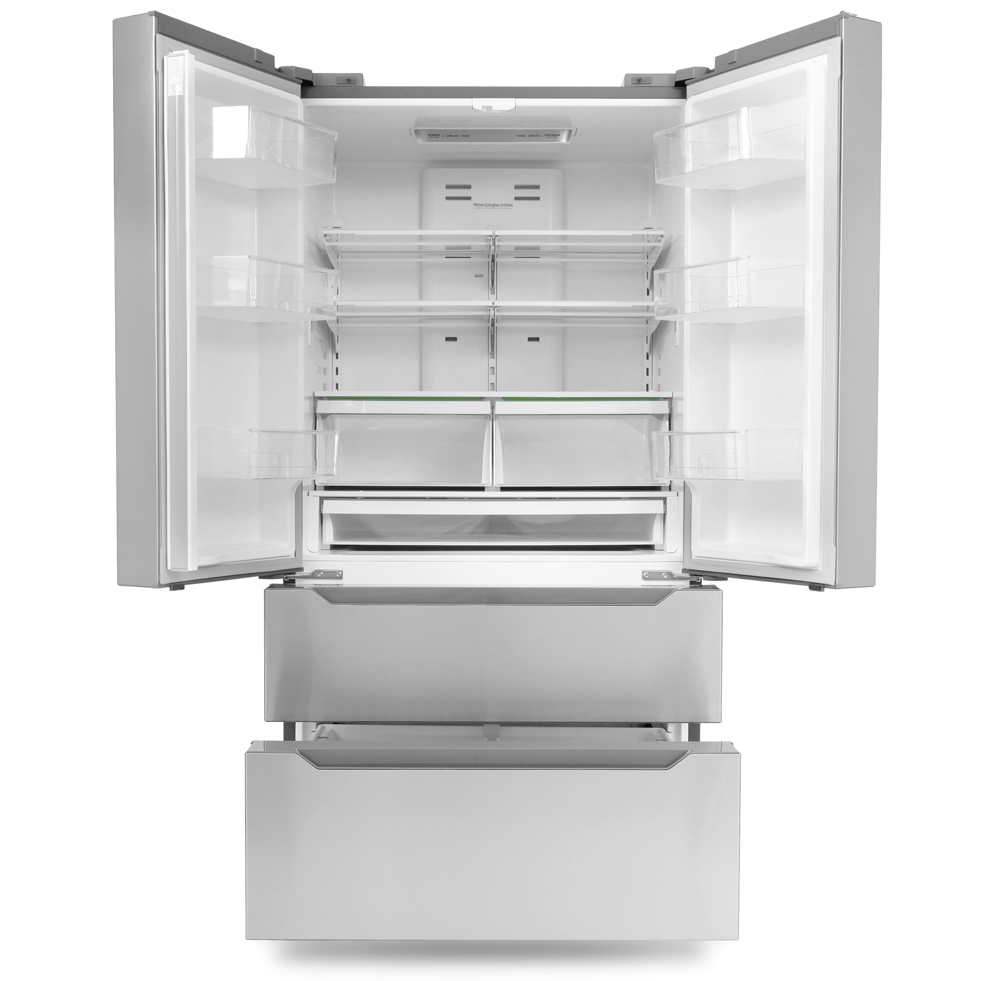 Refrigerador Francés de 4 Puertas con Dispensador de Hielo y Hielera de Acero Inoxidable COS-FDR225RHSS de 22.5 pies cúbicos de Profundidad de Mostrador (Certificado ENERGY STAR)