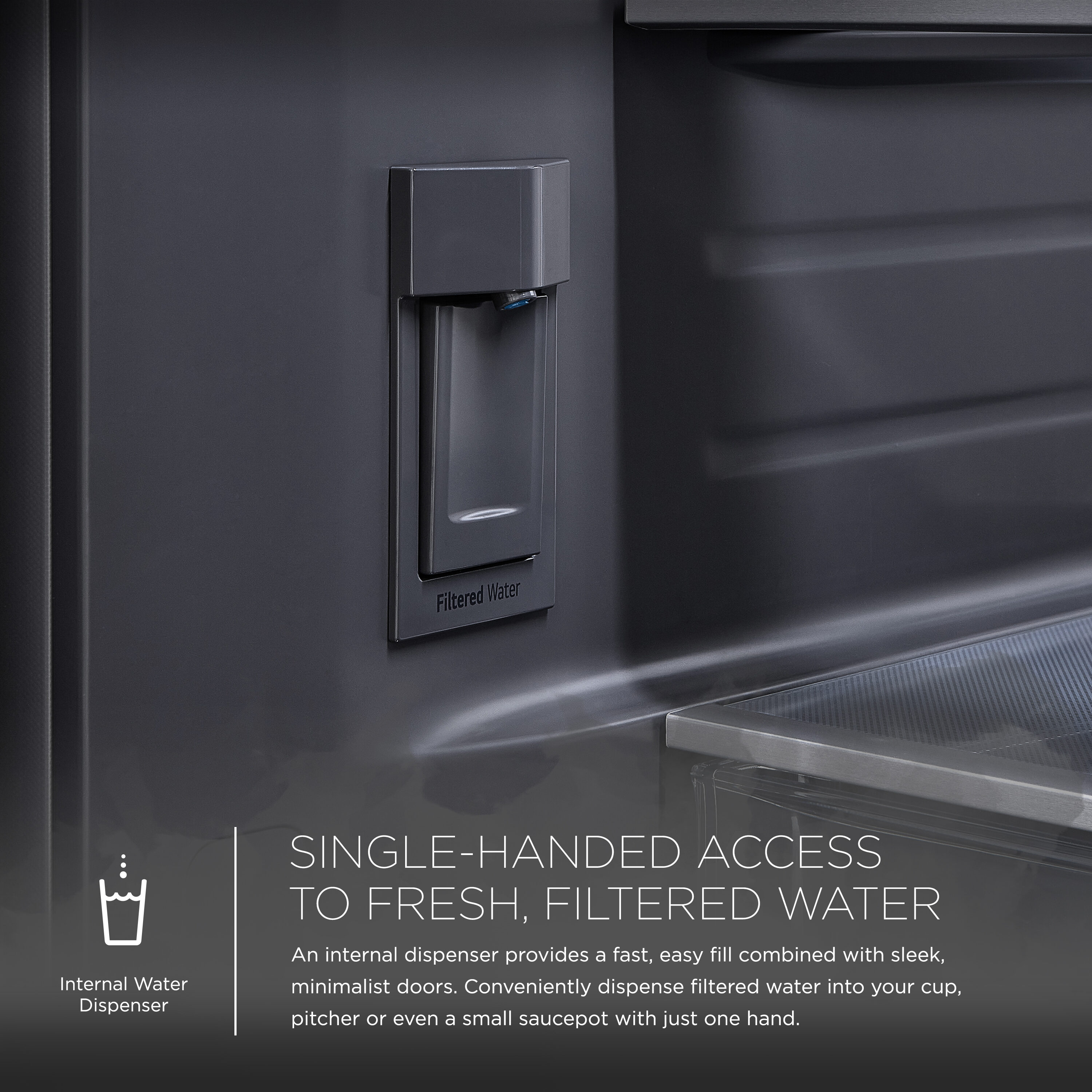 Refrigerador de Puertas Francesas LG STUDIO Counter-Depth de 26.5 pies cúbicos con Fabricador de Hielo y Dispensador de Agua (Acero Inoxidable PrintProof) Compatible con Smart ENERGY STAR Certificado SRFB27S3