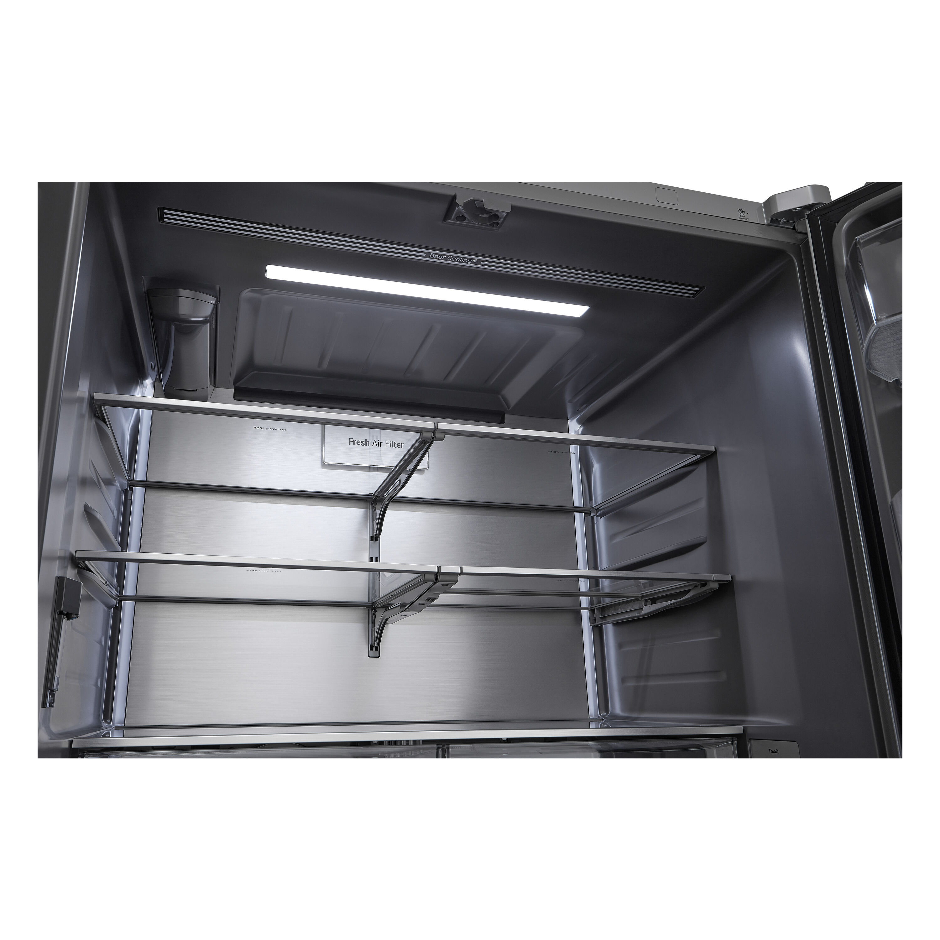Refrigerador de Puertas Francesas LG STUDIO Counter-Depth de 26.5 pies cúbicos con Fabricador de Hielo y Dispensador de Agua (Acero Inoxidable PrintProof) Compatible con Smart ENERGY STAR Certificado SRFB27S3