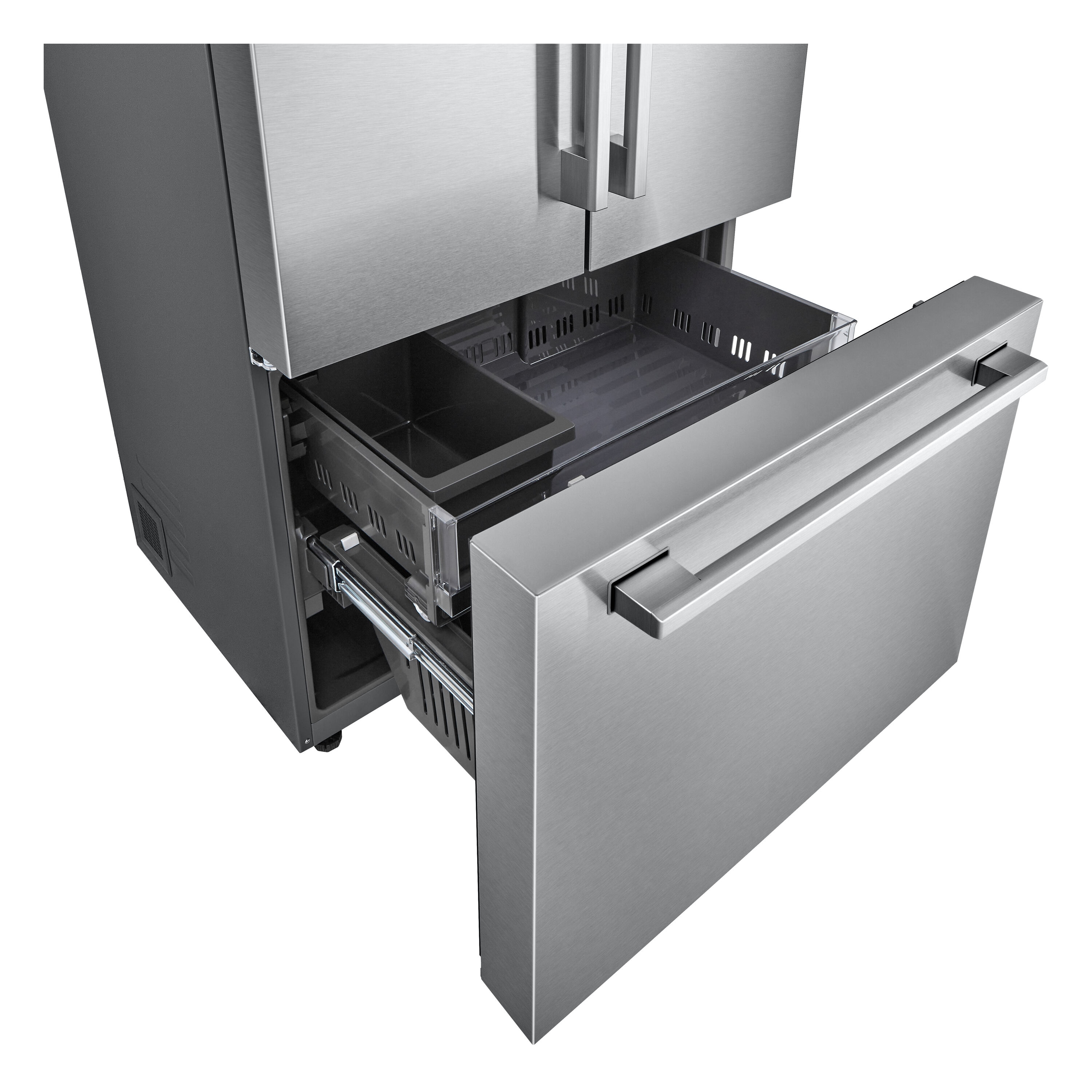 Refrigerador de Puertas Francesas LG STUDIO Counter-Depth de 26.5 pies cúbicos con Fabricador de Hielo y Dispensador de Agua (Acero Inoxidable PrintProof) Compatible con Smart ENERGY STAR Certificado SRFB27S3