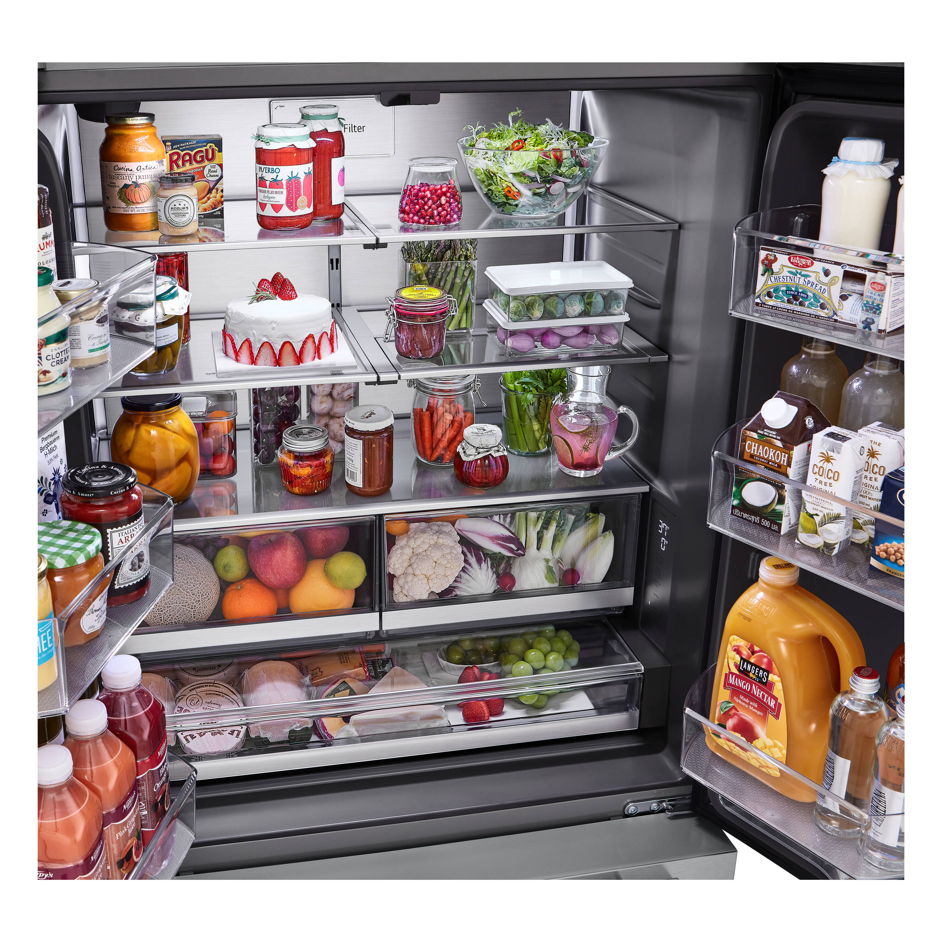Refrigerador de Puertas Francesas LG STUDIO Counter-Depth de 26.5 pies cúbicos con Fabricador de Hielo y Dispensador de Agua (Acero Inoxidable PrintProof) Compatible con Smart ENERGY STAR Certificado SRFB27S3