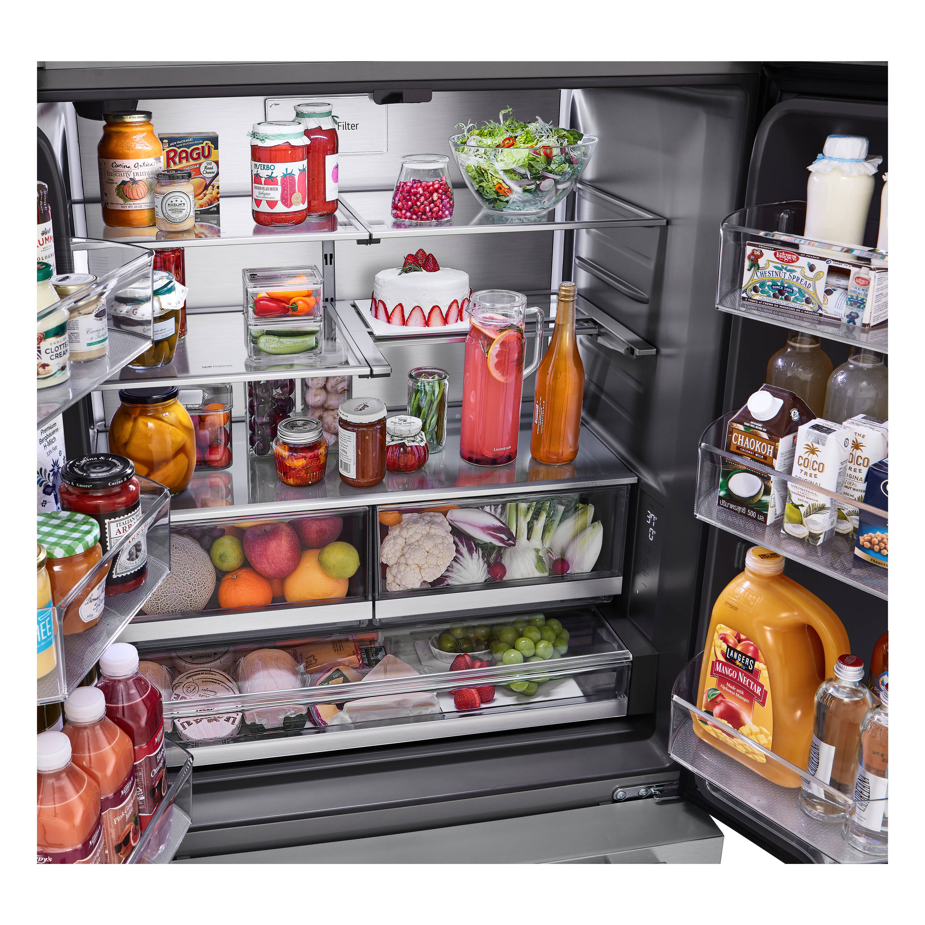 Refrigerador de Puertas Francesas LG STUDIO Counter-Depth de 26.5 pies cúbicos con Fabricador de Hielo y Dispensador de Agua (Acero Inoxidable PrintProof) Compatible con Smart ENERGY STAR Certificado SRFB27S3