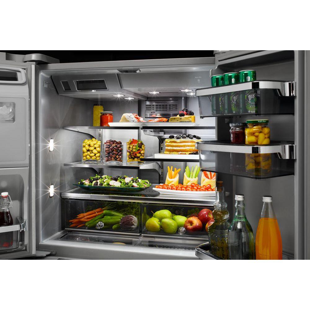 Refrigerador francés de 5 puertas con dispensador de hielo y agua (acero inoxidable) de profundidad estándar de 25.8 pies cúbicos de KitchenAid