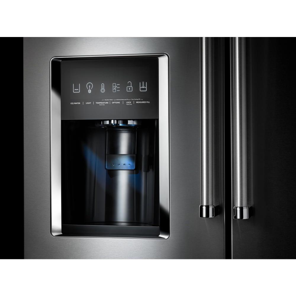 Refrigerador francés de 5 puertas con dispensador de hielo y agua (acero inoxidable) de profundidad estándar de 25.8 pies cúbicos de KitchenAid