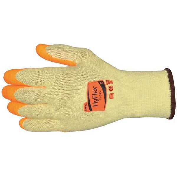 Guantes recubiertos de alta visibilidad de Ansell, nivel de corte A5, calibre 13, amarillos, talla M (8) - 11-515