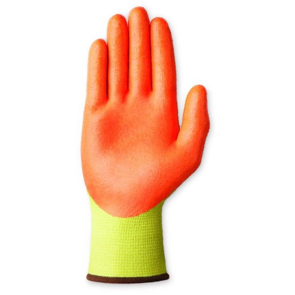 Guantes recubiertos de alta visibilidad de Ansell, nivel de corte A5, calibre 13, amarillos, talla M (8) - 11-515
