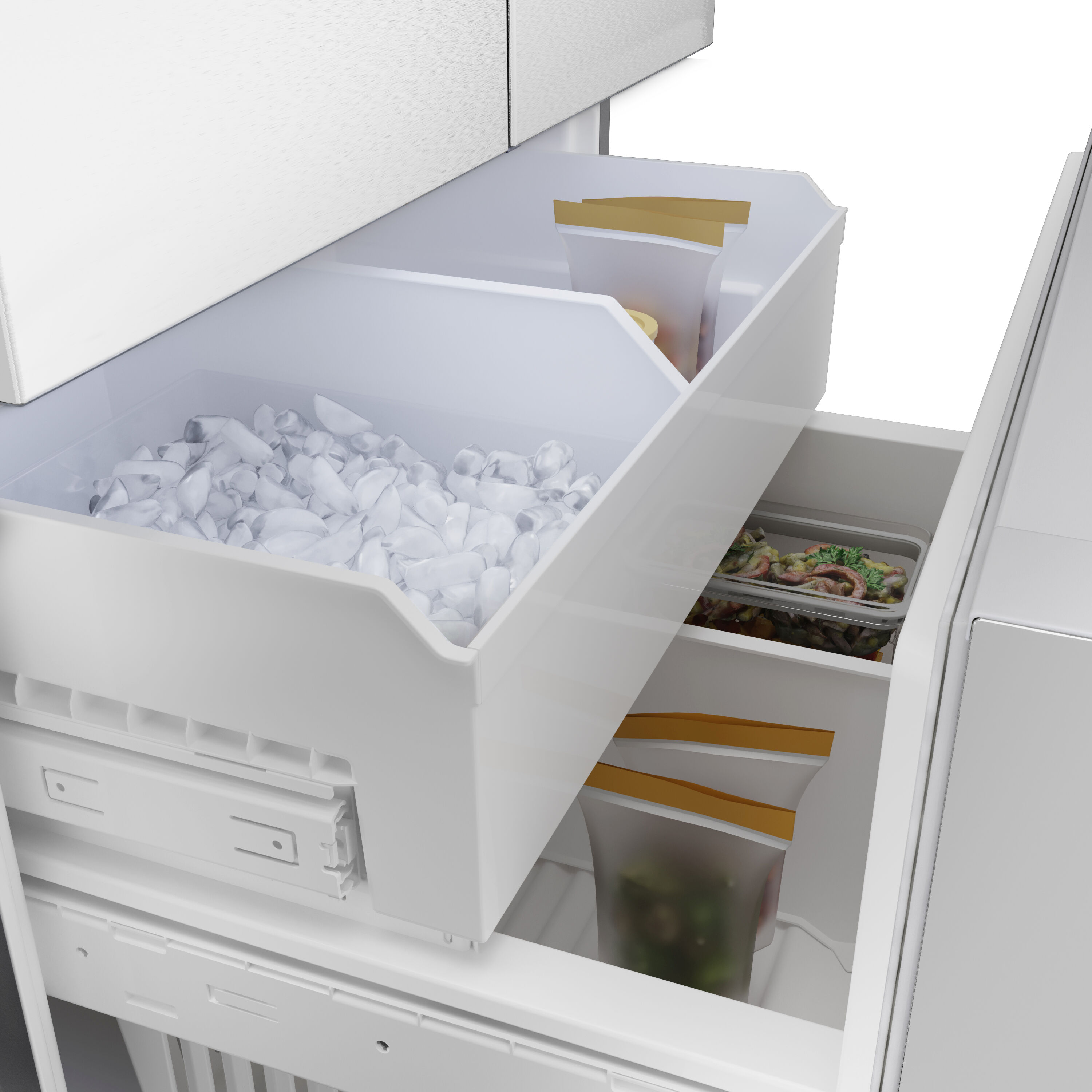 Refrigerador francés Bosch 300 Series de 26 pies cúbicos de profundidad estándar con 3 puertas compatible con tecnología inteligente, fabricador de hielo, dispensador de agua e hielo (acero inoxidable) Certificado ENERGY STAR B36FD31ENS