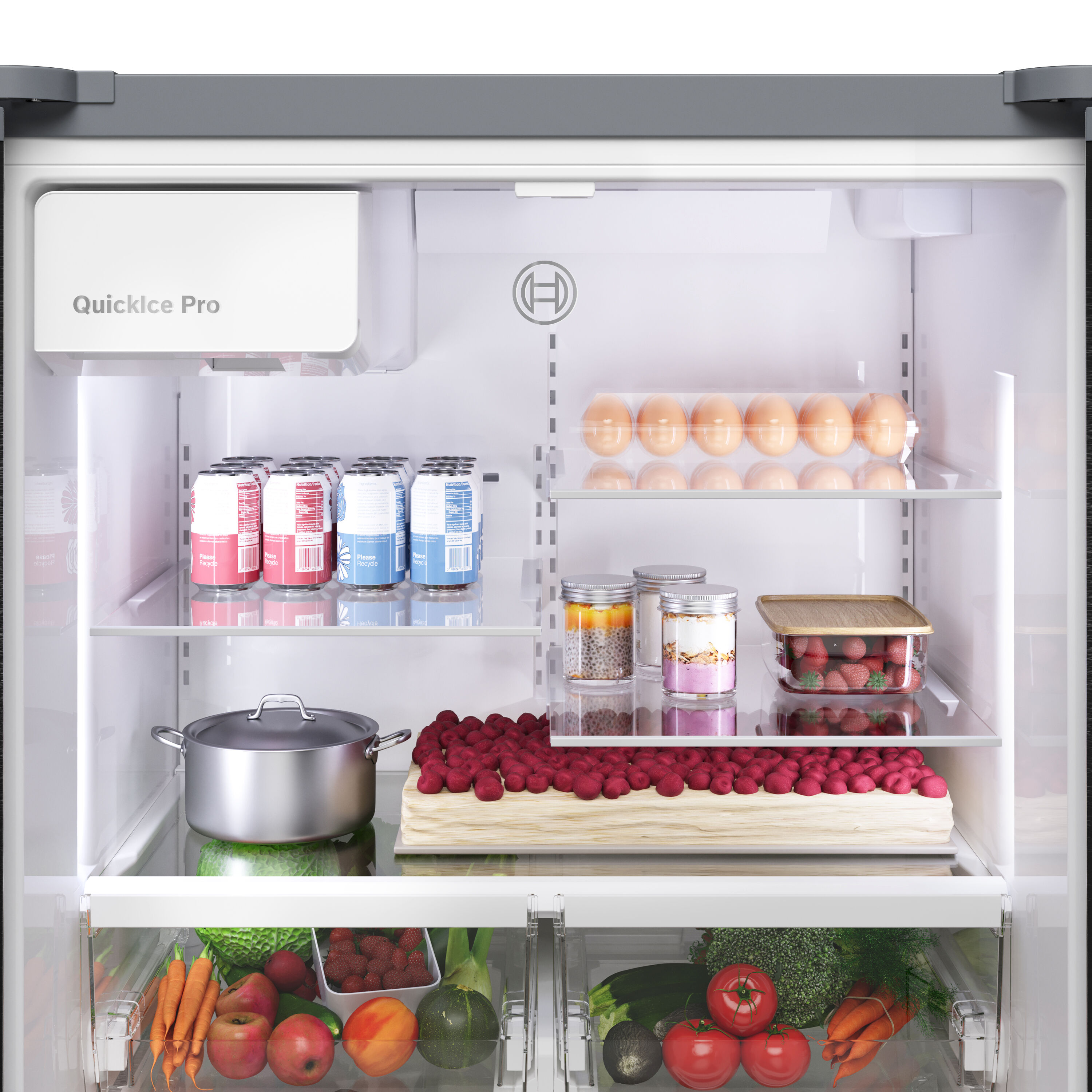 Refrigerador francés Bosch 300 Series de 26 pies cúbicos de profundidad estándar con 3 puertas compatible con tecnología inteligente, fabricador de hielo, dispensador de agua e hielo (acero inoxidable) Certificado ENERGY STAR B36FD31ENS