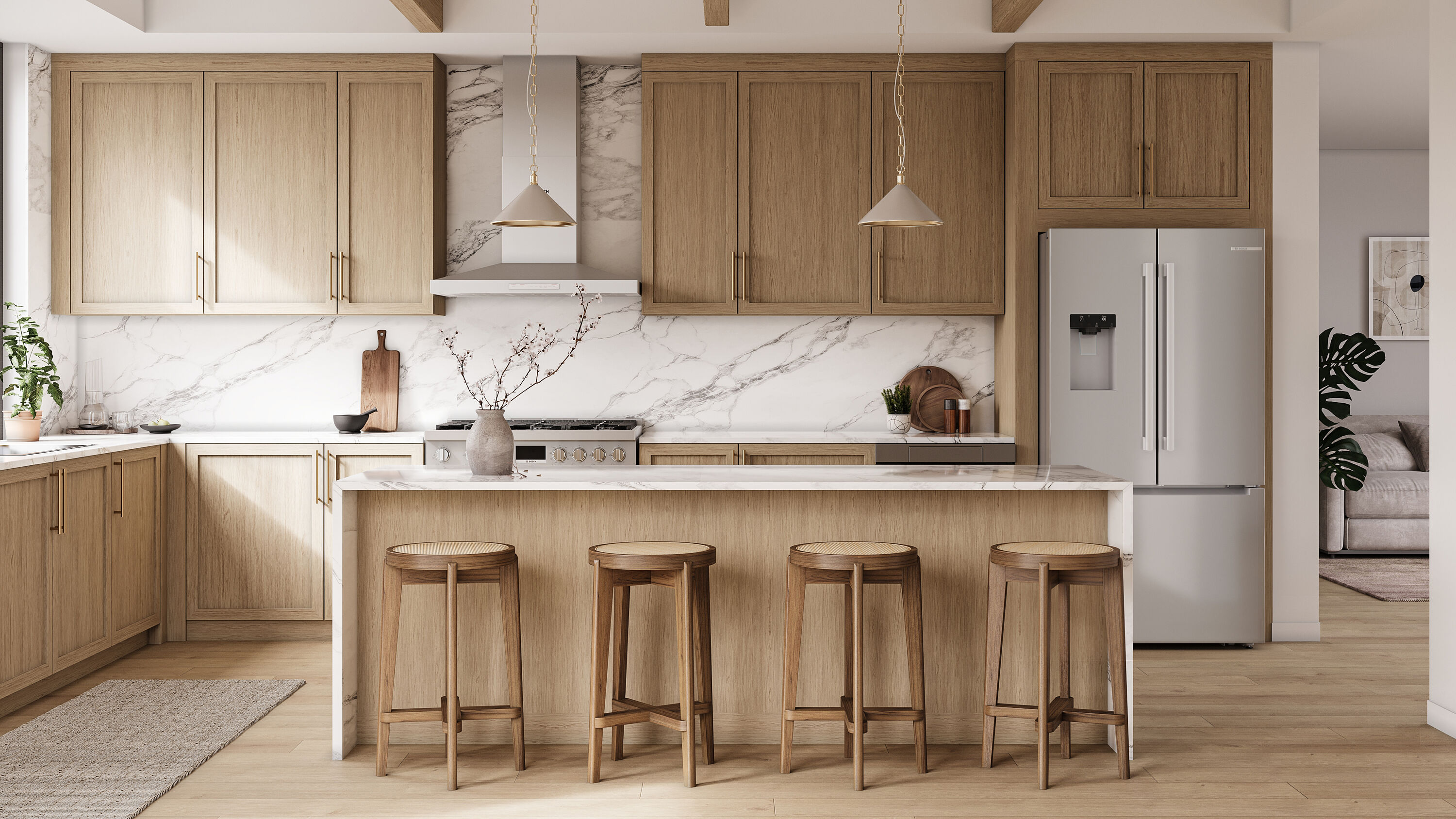 Refrigerador francés Bosch 300 Series de 26 pies cúbicos de profundidad estándar con 3 puertas compatible con tecnología inteligente, fabricador de hielo, dispensador de agua e hielo (acero inoxidable) Certificado ENERGY STAR B36FD31ENS
