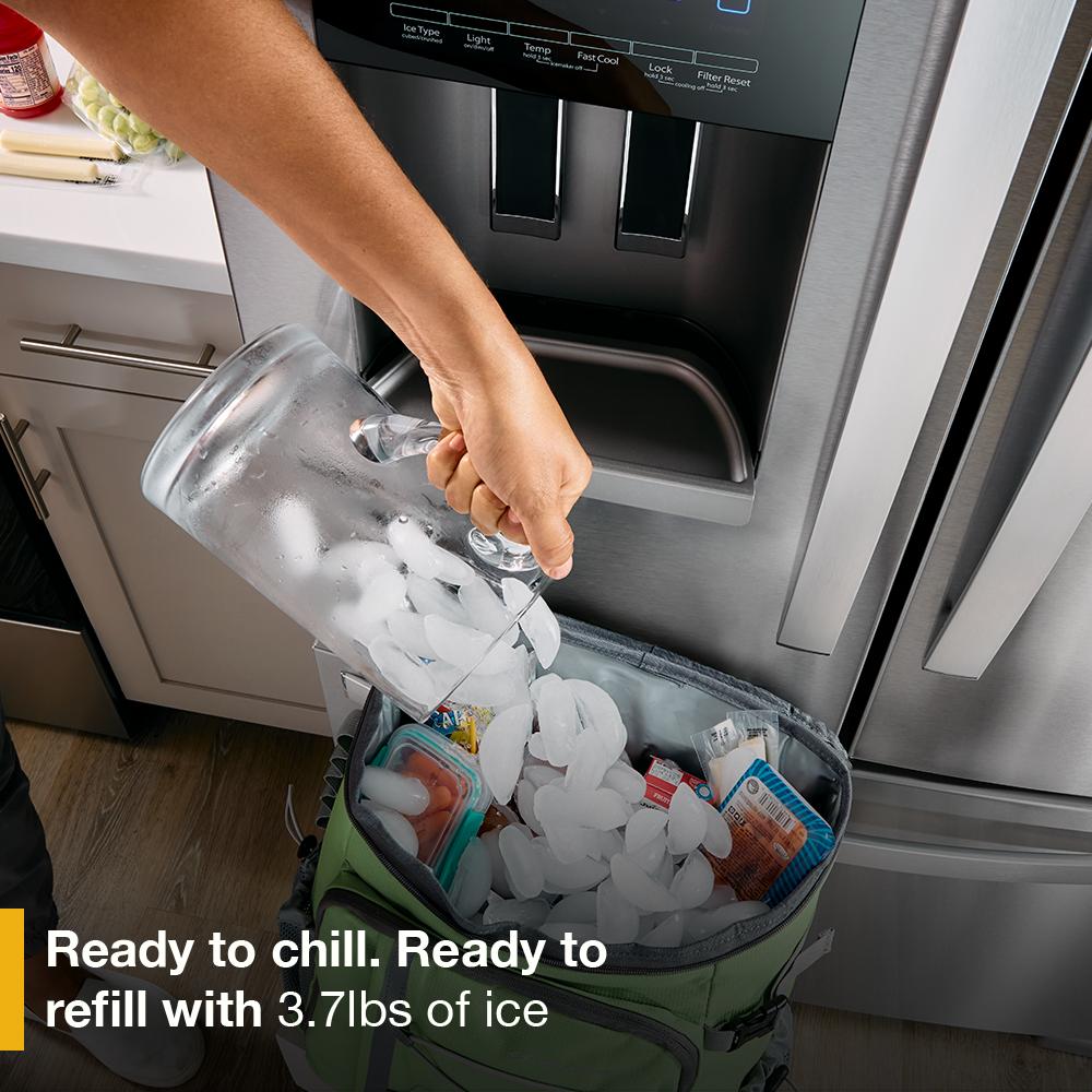 Refrigerador Francés de 3 Puertas con Hielera y Dispensador de Agua y Hielo, Profundidad Estándar de 24.7 pies cúbicos (Blanco) Certificado ENERGY STAR de Whirlpool WRFF3436RW