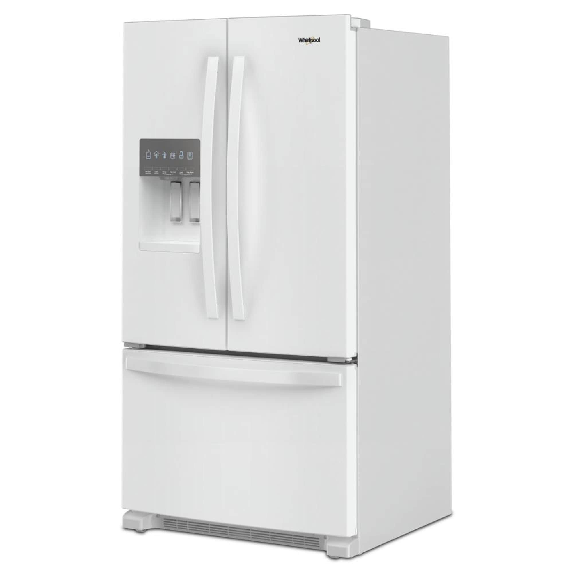 Refrigerador Francés de 3 Puertas con Hielera y Dispensador de Agua y Hielo, Profundidad Estándar de 24.7 pies cúbicos (Blanco) Certificado ENERGY STAR de Whirlpool WRFF3436RW