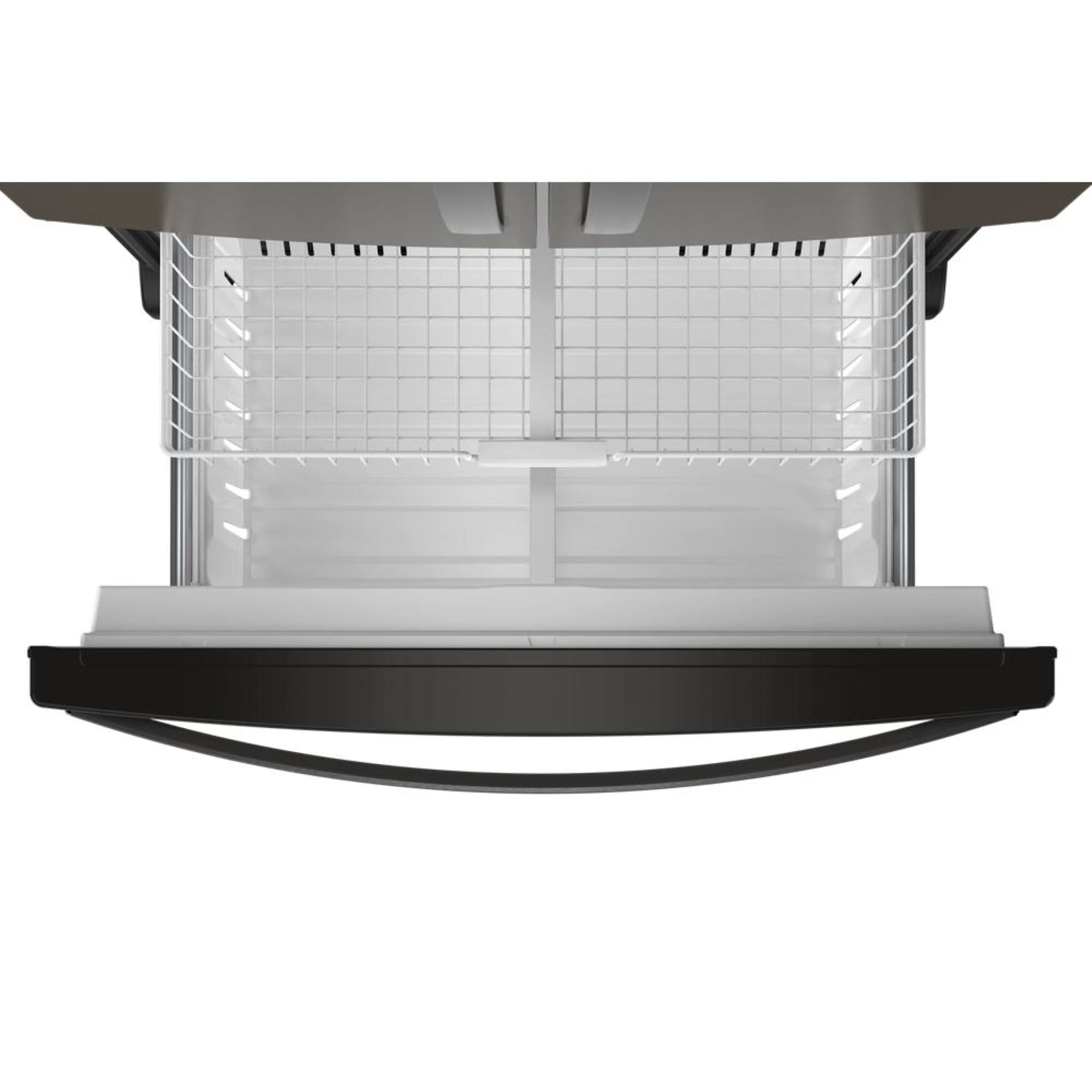 Refrigerador Francés de 3 Puertas con Fabricador de Hielo y Dispensador de Agua y Hielo (Acero Inoxidable Negro) Certificado por ENERGY STAR de 24.7 pies cúbicos de profundidad estándar de Whirlpool Modelo WRFF3436RV