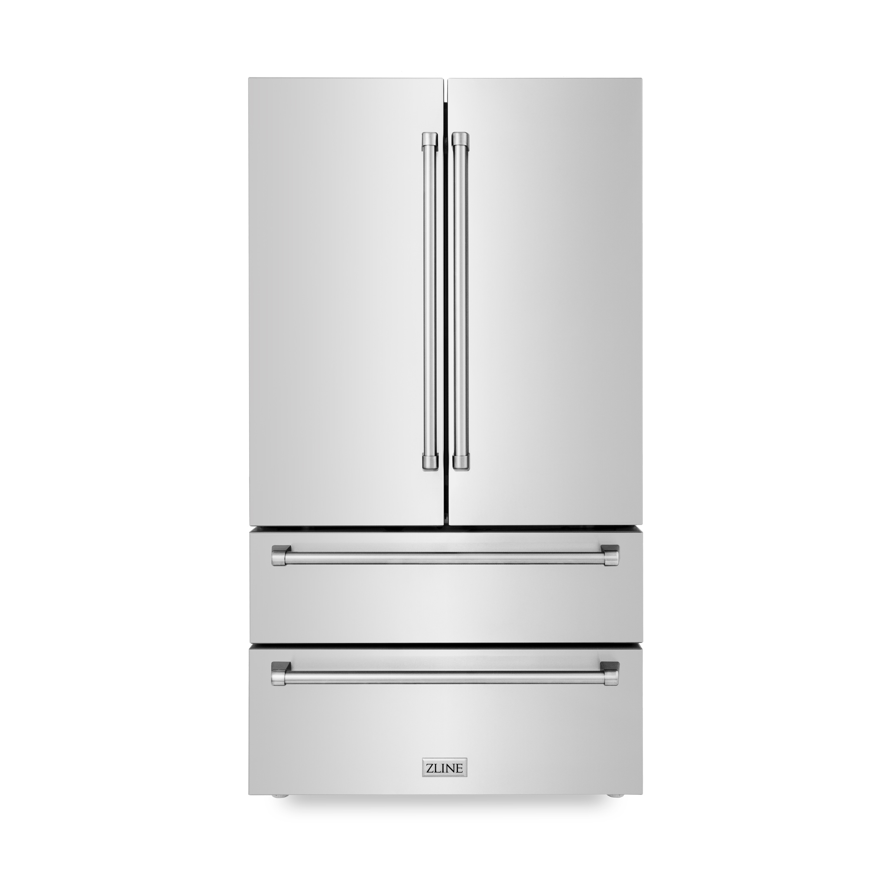 Refrigerador de Puerta Francesa de 4 Puertas ZLINE KITCHEN & BATH de 22.5 pies cúbicos de Profundidad de Mostrador con Fabricador de Hielo ( Acero Inoxidable Resistente a las Huellas Digitales ) Certificado ENERGY STAR RFM-36
