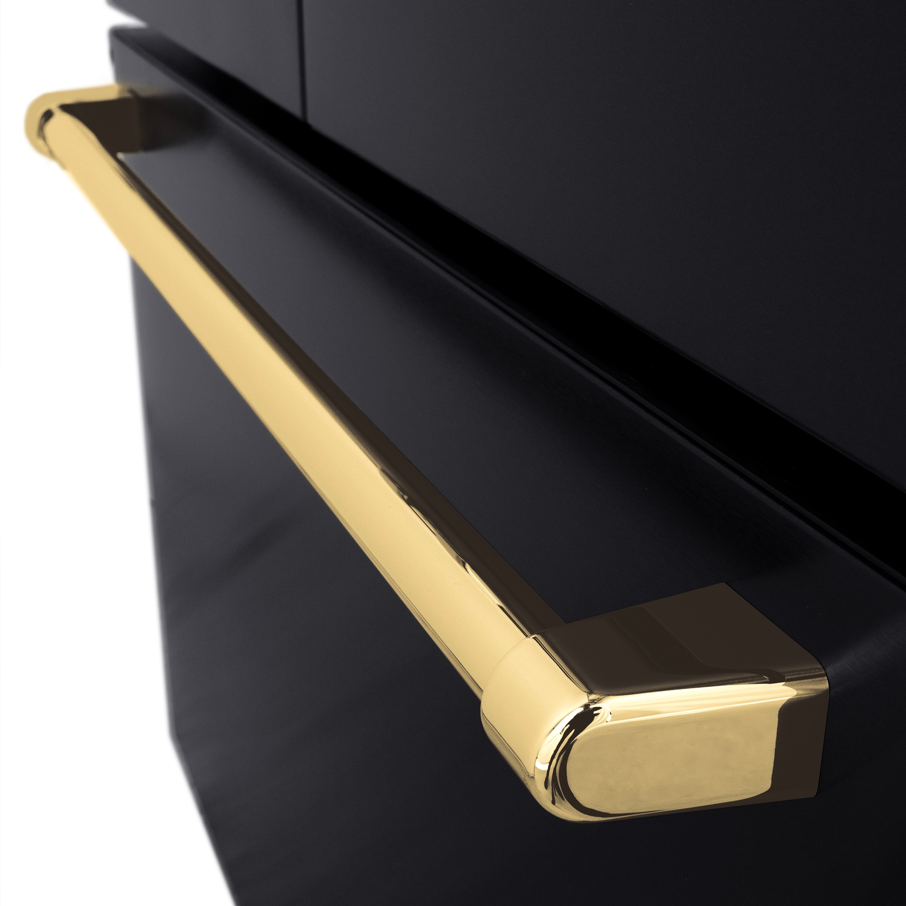 Refrigerador con Puertas Francesas de 3 Puertas, Dispensador de Hielo y Agua (Acero Inoxidable Negro con Mango de Oro Pulido) de 28.9 pies cúbicos de Profundidad Estándar ZLINE KITCHEN & BATH, Certificado ENERGY STAR RSMZ-W-36-BS-G