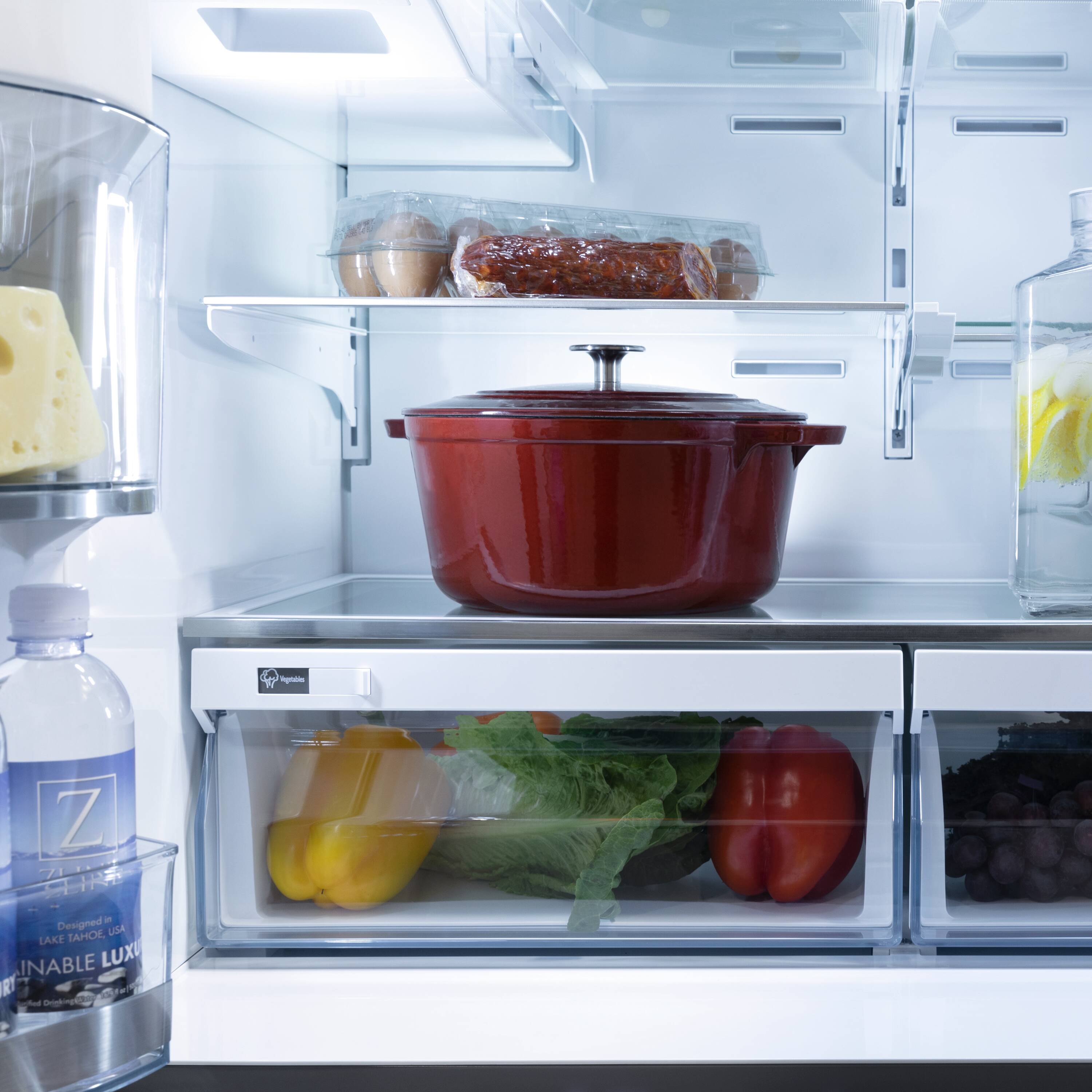 Refrigerador Francés de Puerta Cuádruple con Dispensador de Hielo y Agua (Acero Inoxidable Resistente a Huellas) Certificado ENERGY STAR con Profundidad de Mostrador de 21.6 pies cúbicos RFM-W-36 de ZLINE KITCHEN & BATH