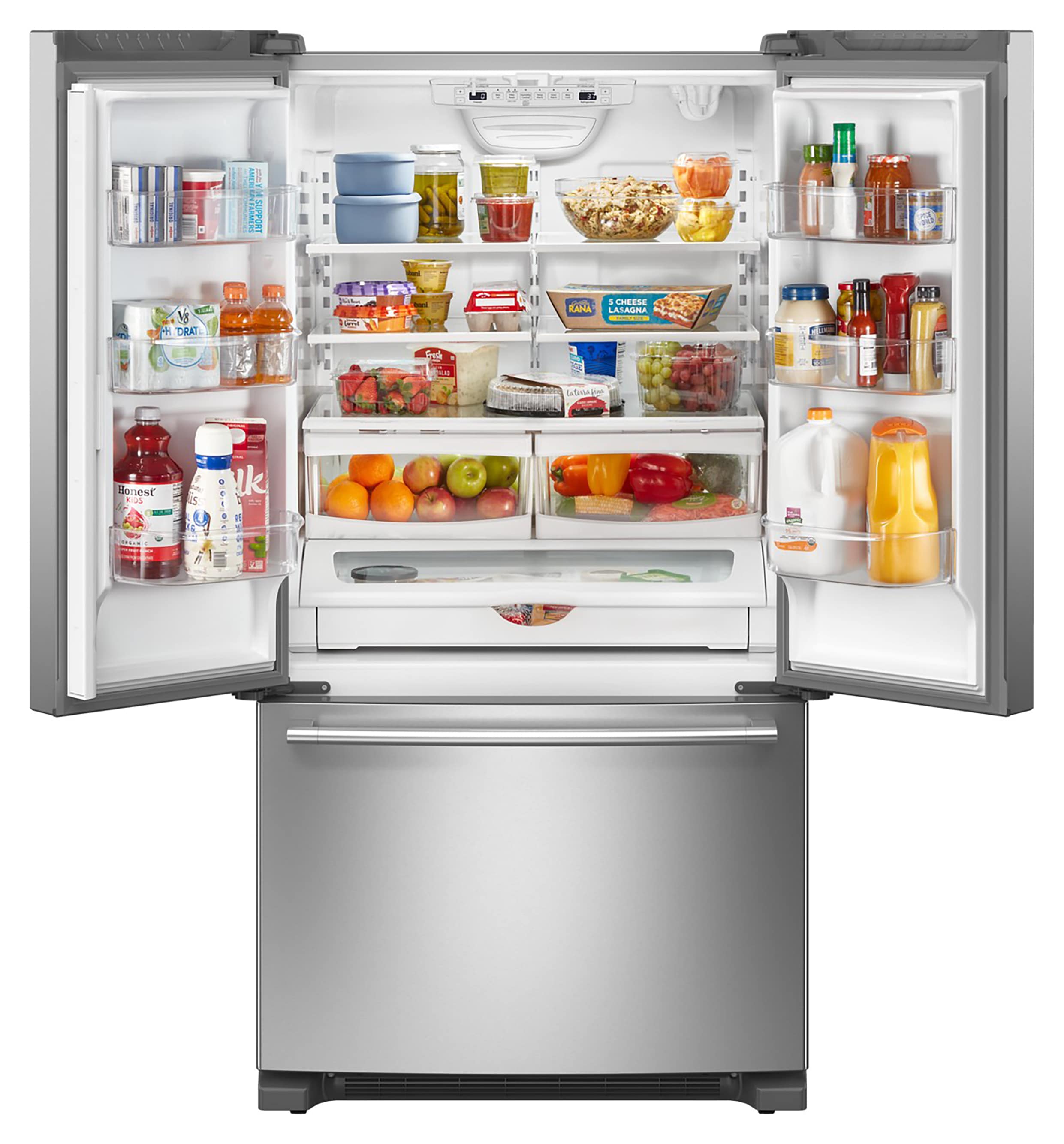 Refrigerador francés de 3 puertas estándar de Maytag con fabricador de hielo de 25.2 pies cúbicos (Acero Inoxidable Resistente a las Huellas Dactilares) MRFF4136RZ