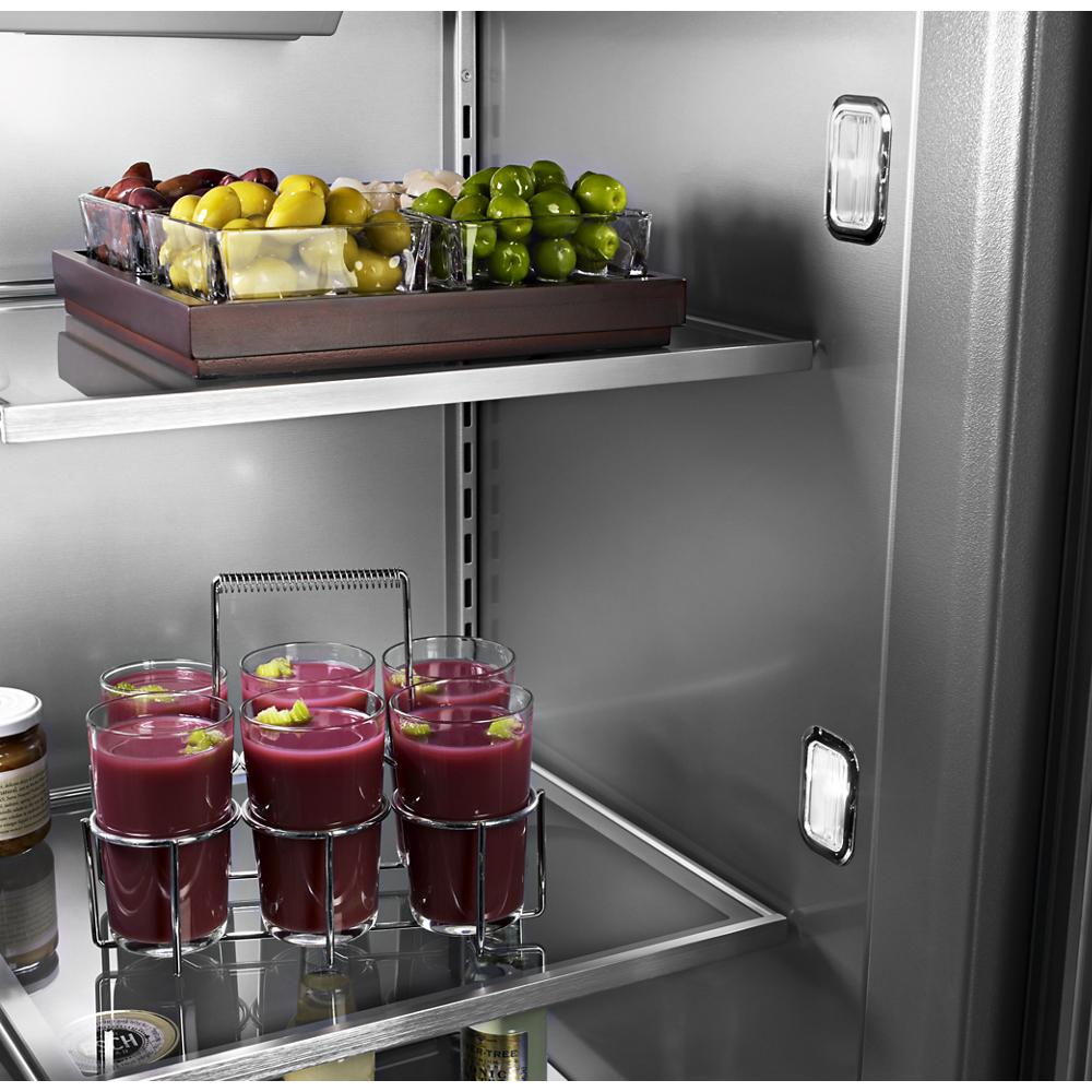 Refrigerador empotrado de puerta francesa estándar de 20.8 pies cúbicos de profundidad estándar de KitchenAid con máquina de hielo (listo para panel) KBFN506EPA