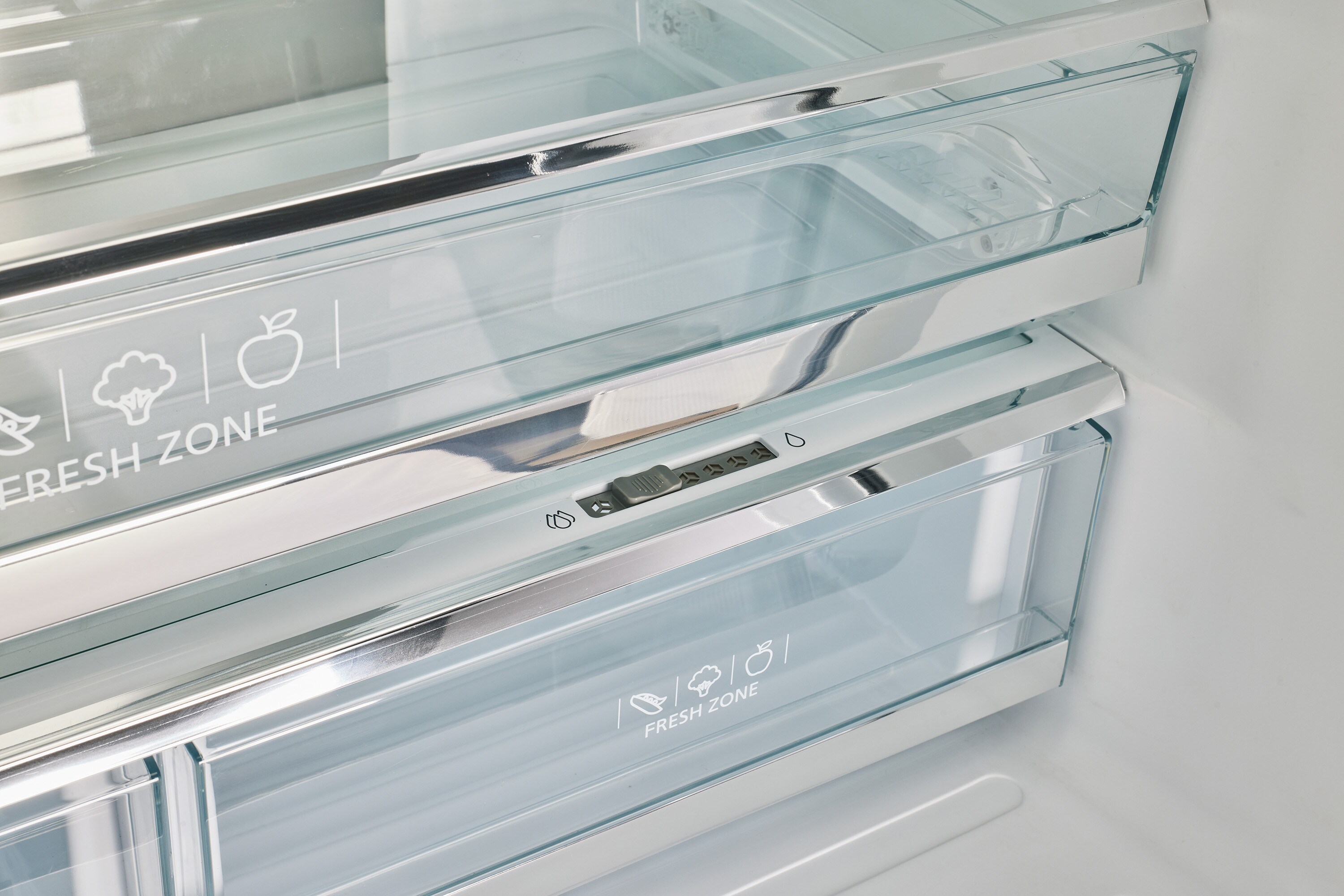 Refrigerador francés de puertas congelador de hielo en color malvavisco UNIQUE Clásico Retro de 21.4 pies cúbicos de profundidad de mostrador con dispensador de hielo. Certificado ENERGY STAR.