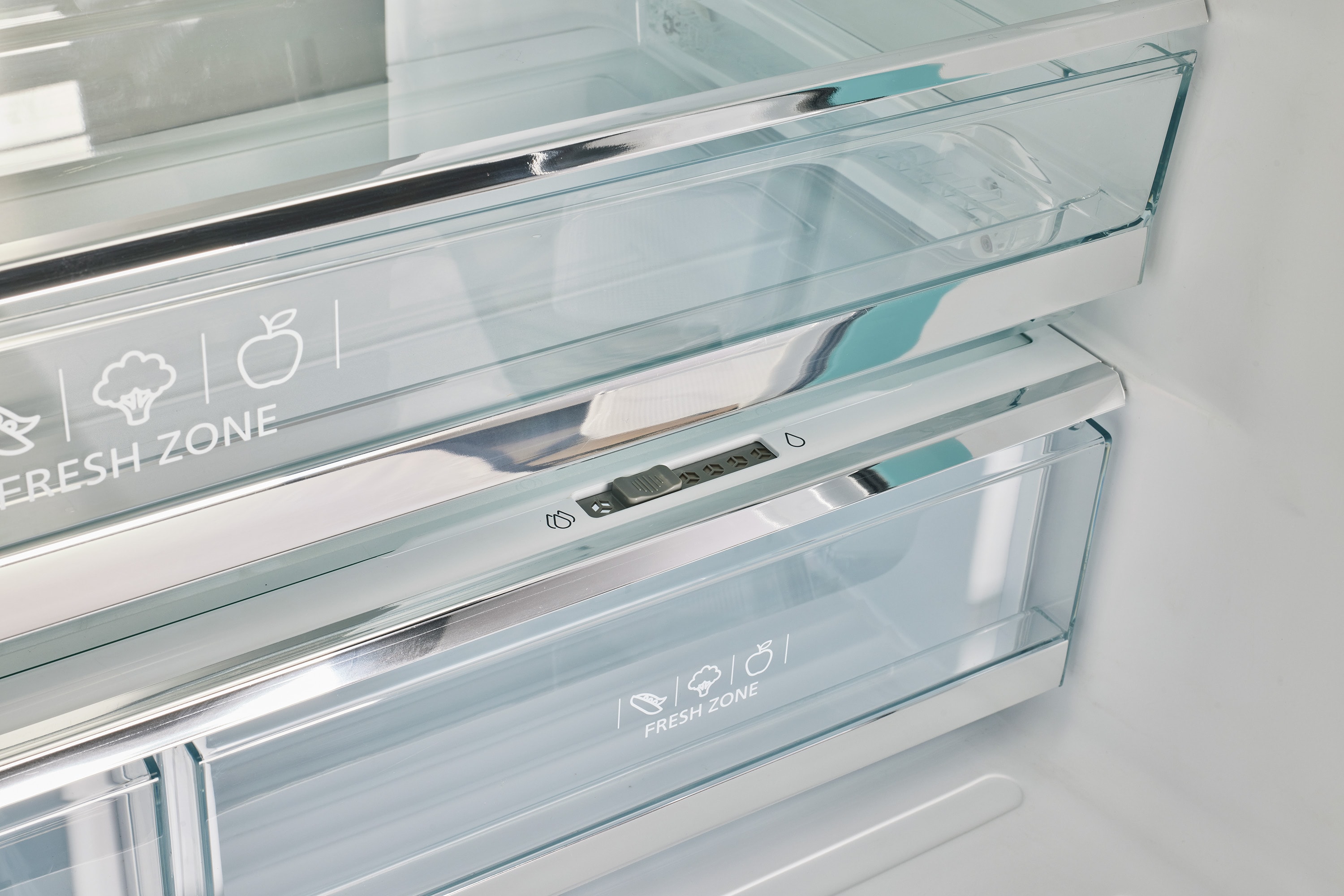 Refrigerador francés de 3 puertas estilo retro clásico UNIQUE con dispensador de hielo (Turquesa Bruma Oceánica)