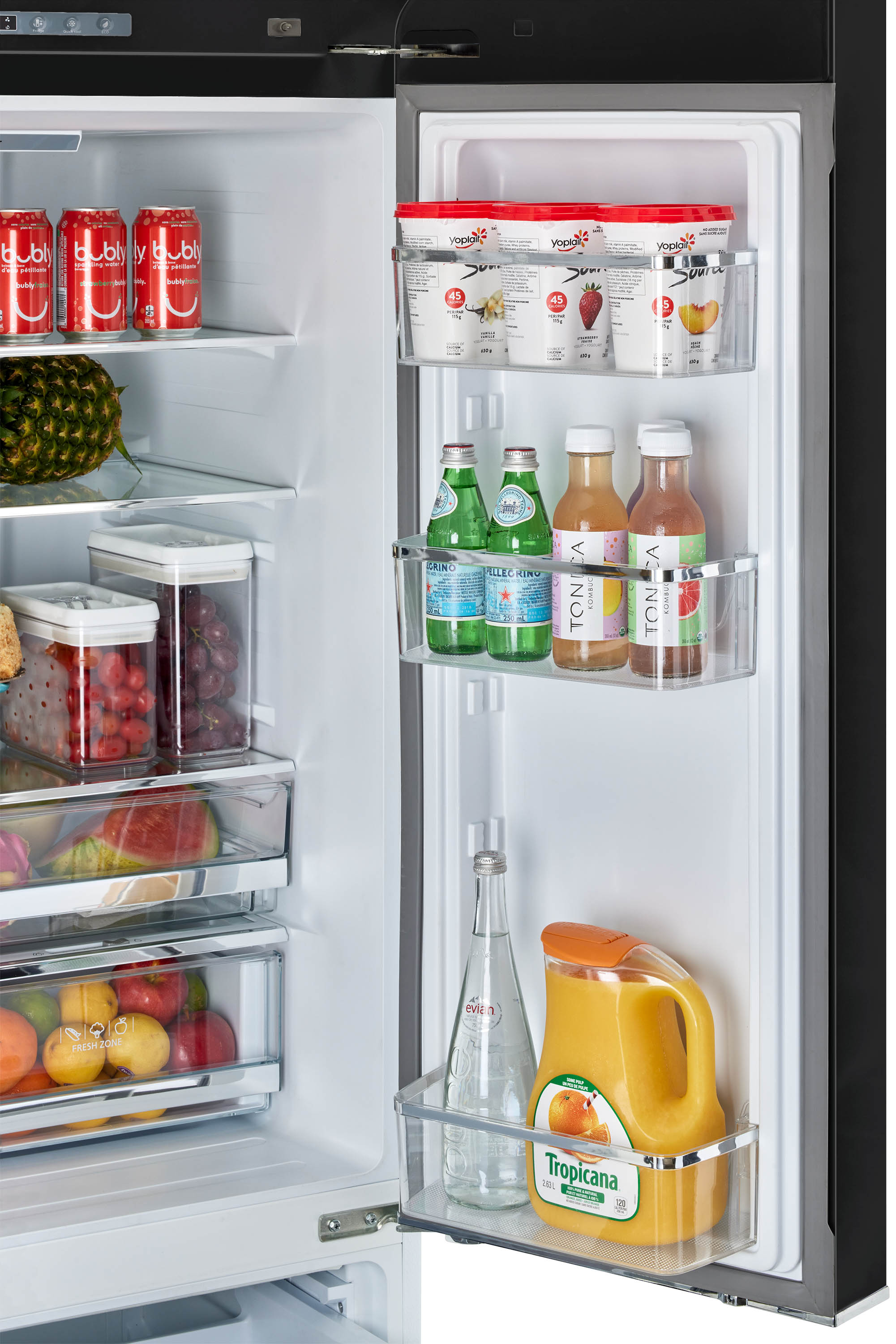 Refrigerador Francés de 3 Puertas Retro Clásico ÚNICO de Profundidad Contrapesada de 21.4 pies cúbicos con Fabricador y Dispensador de Hielo (Negro Medianoche) Certificado ENERGY STAR UGP-595L B AC