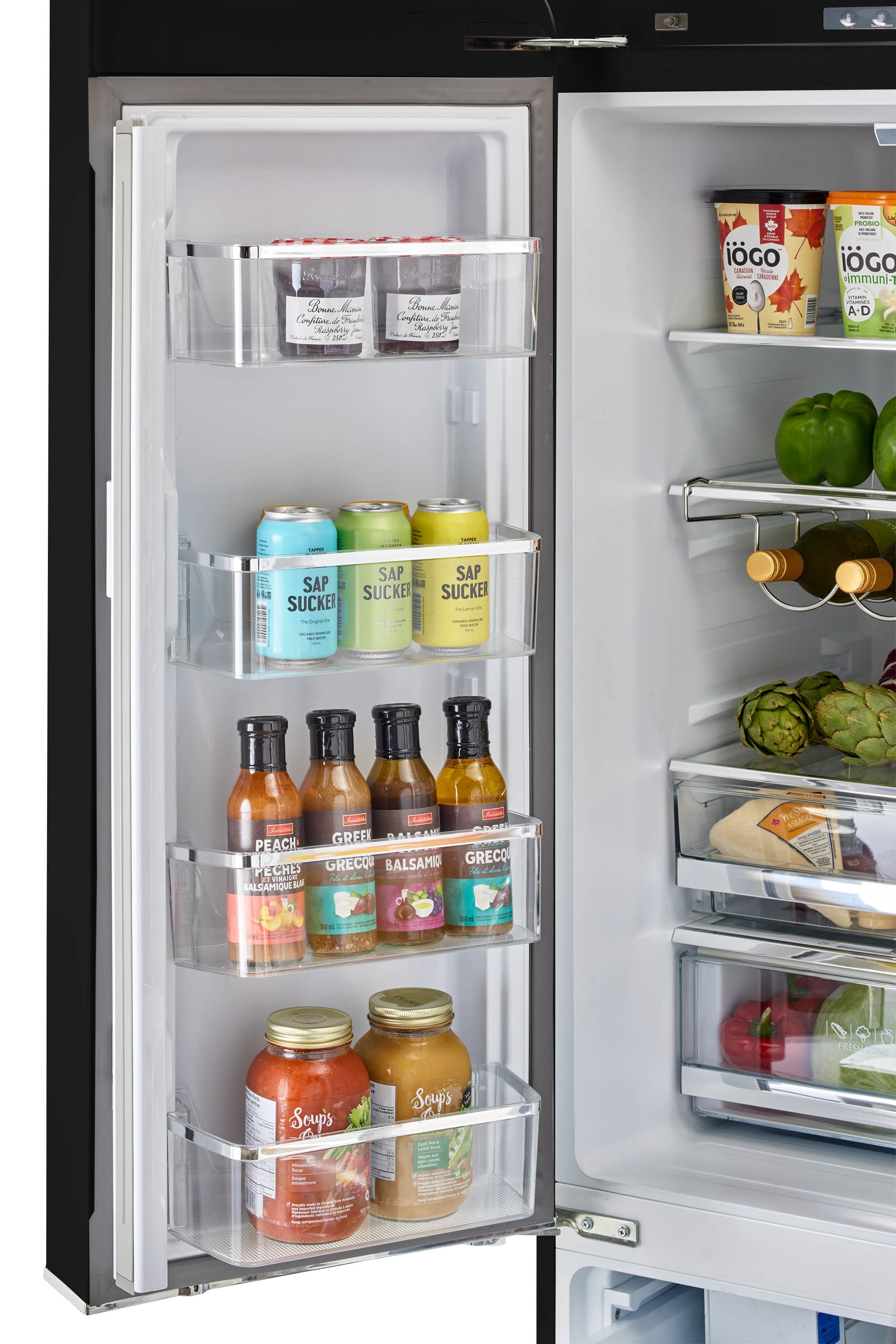 Refrigerador Francés de 3 Puertas Retro Clásico ÚNICO de Profundidad Contrapesada de 21.4 pies cúbicos con Fabricador y Dispensador de Hielo (Negro Medianoche) Certificado ENERGY STAR UGP-595L B AC