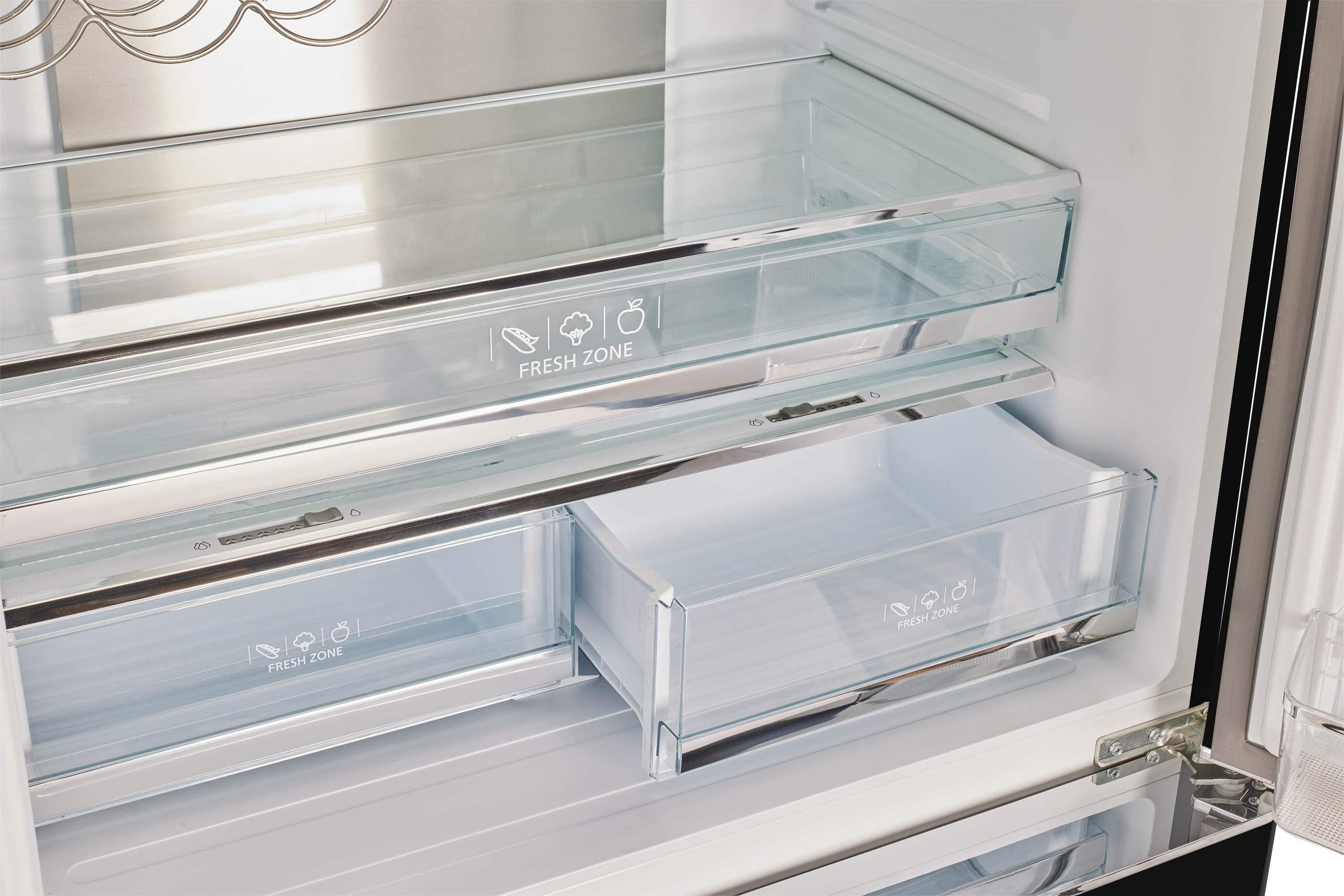 Refrigerador Francés de 3 Puertas Retro Clásico ÚNICO de Profundidad Contrapesada de 21.4 pies cúbicos con Fabricador y Dispensador de Hielo (Negro Medianoche) Certificado ENERGY STAR UGP-595L B AC