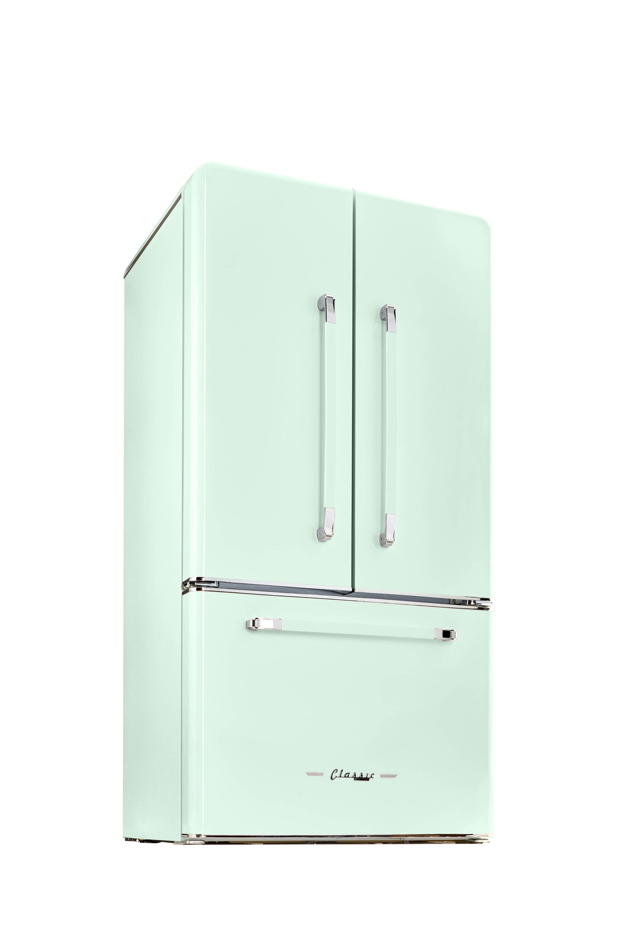 Refrigerador francés de 3 puertas retro clásico único de 21.4 pies cúbicos de profundidad de mostrador con fabricador de hielo y dispensador de hielo (Verde Menta de Verano) Certificado ENERGY STAR UGP-595L LG AC