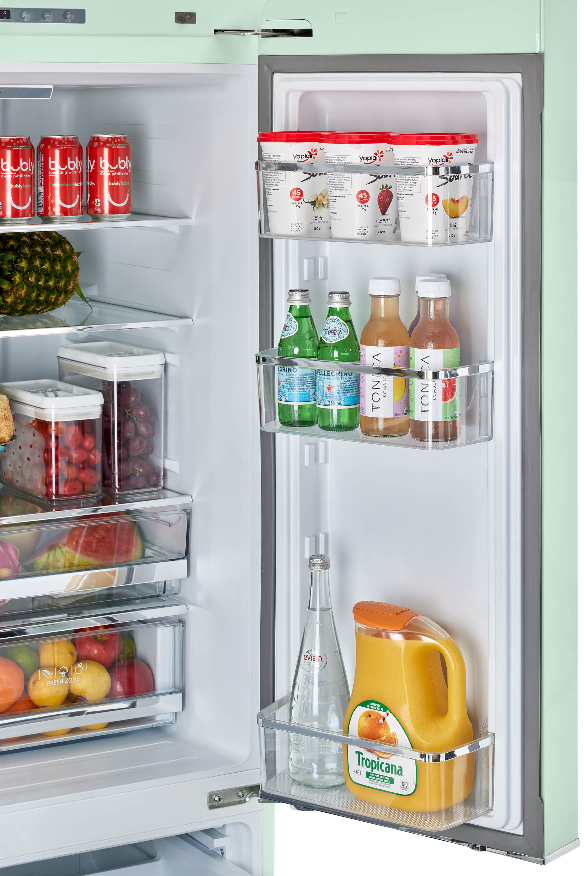 Refrigerador francés de 3 puertas retro clásico único de 21.4 pies cúbicos de profundidad de mostrador con fabricador de hielo y dispensador de hielo (Verde Menta de Verano) Certificado ENERGY STAR UGP-595L LG AC
