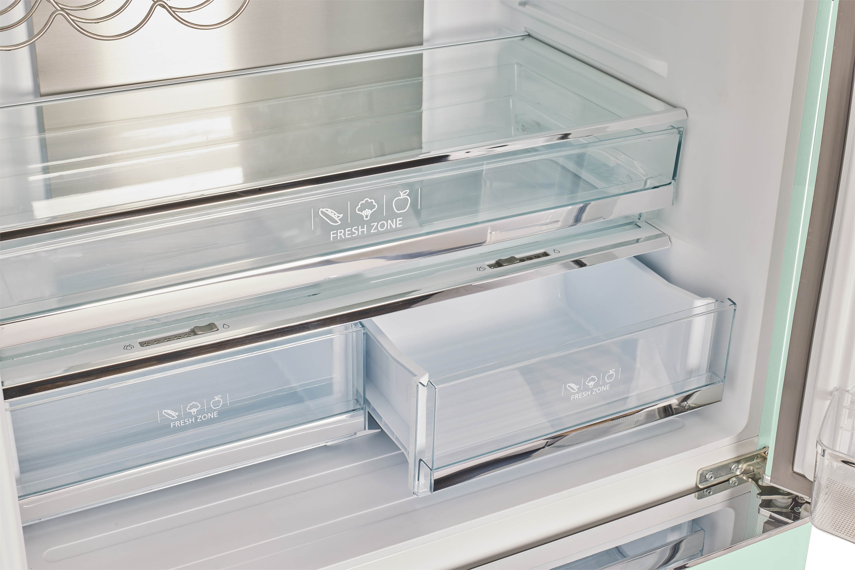 Refrigerador francés de 3 puertas retro clásico único de 21.4 pies cúbicos de profundidad de mostrador con fabricador de hielo y dispensador de hielo (Verde Menta de Verano) Certificado ENERGY STAR UGP-595L LG AC