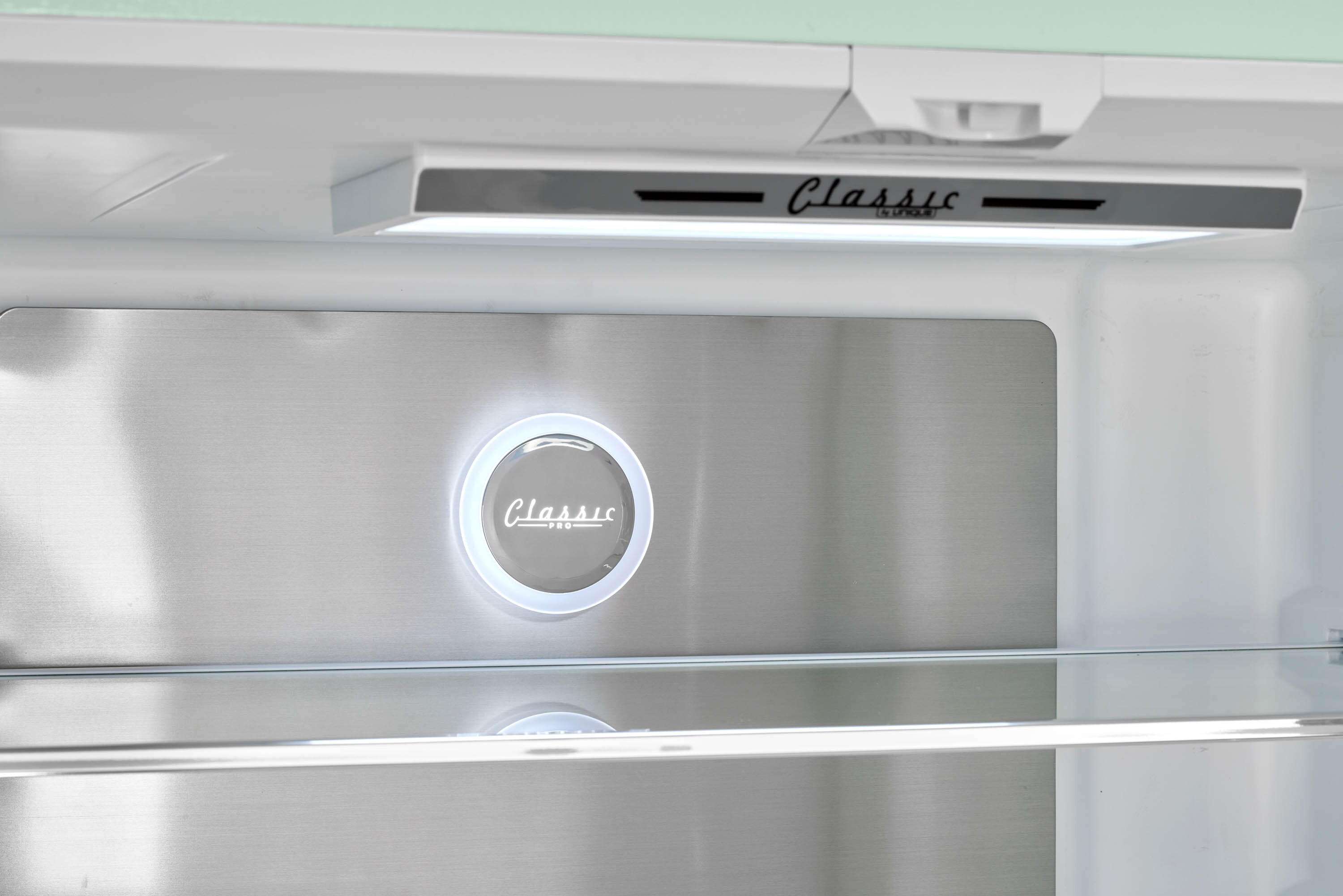 Refrigerador francés de 3 puertas retro clásico único de 21.4 pies cúbicos de profundidad de mostrador con fabricador de hielo y dispensador de hielo (Verde Menta de Verano) Certificado ENERGY STAR UGP-595L LG AC