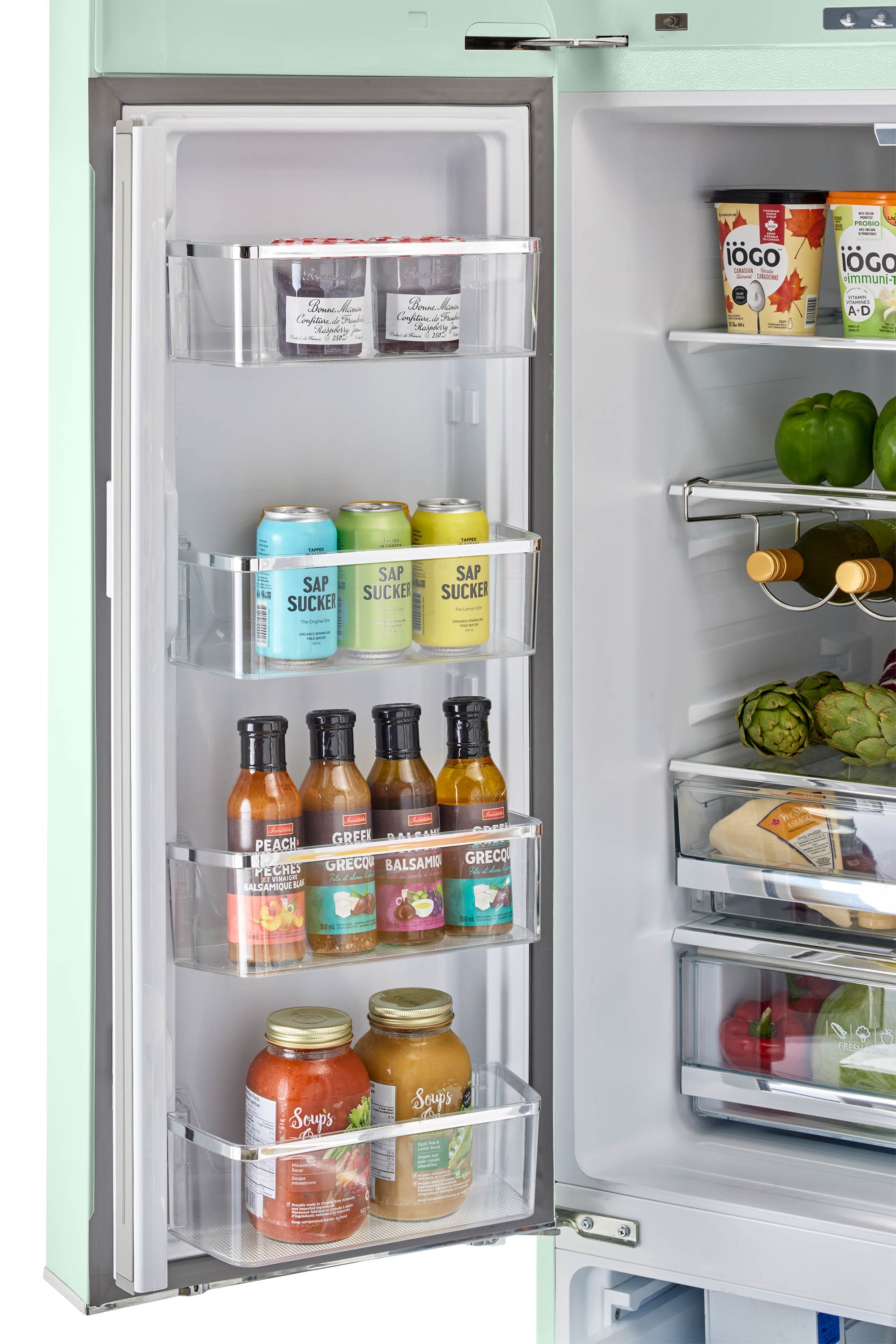 Refrigerador francés de 3 puertas retro clásico único de 21.4 pies cúbicos de profundidad de mostrador con fabricador de hielo y dispensador de hielo (Verde Menta de Verano) Certificado ENERGY STAR UGP-595L LG AC
