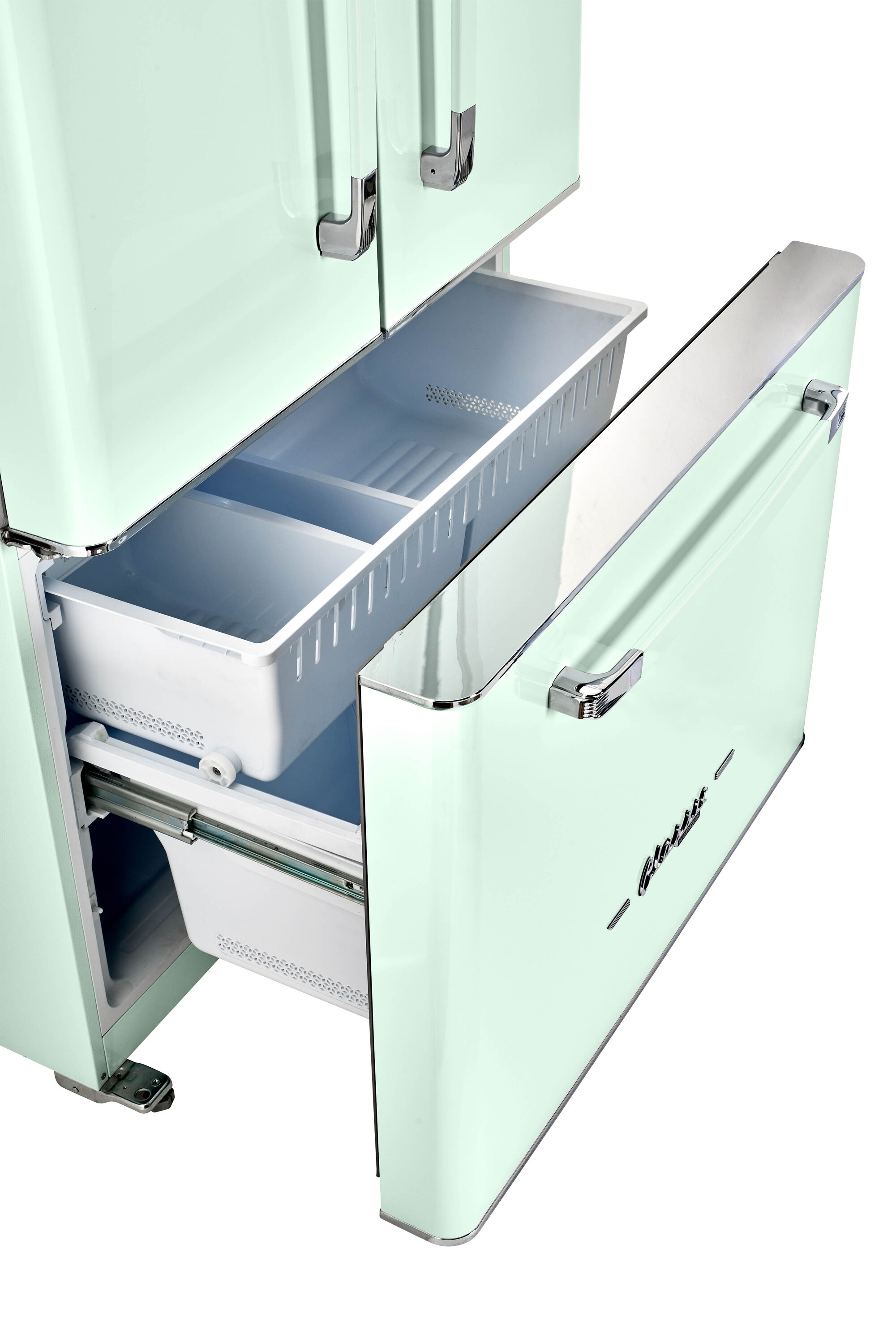 Refrigerador francés de 3 puertas retro clásico único de 21.4 pies cúbicos de profundidad de mostrador con fabricador de hielo y dispensador de hielo (Verde Menta de Verano) Certificado ENERGY STAR UGP-595L LG AC