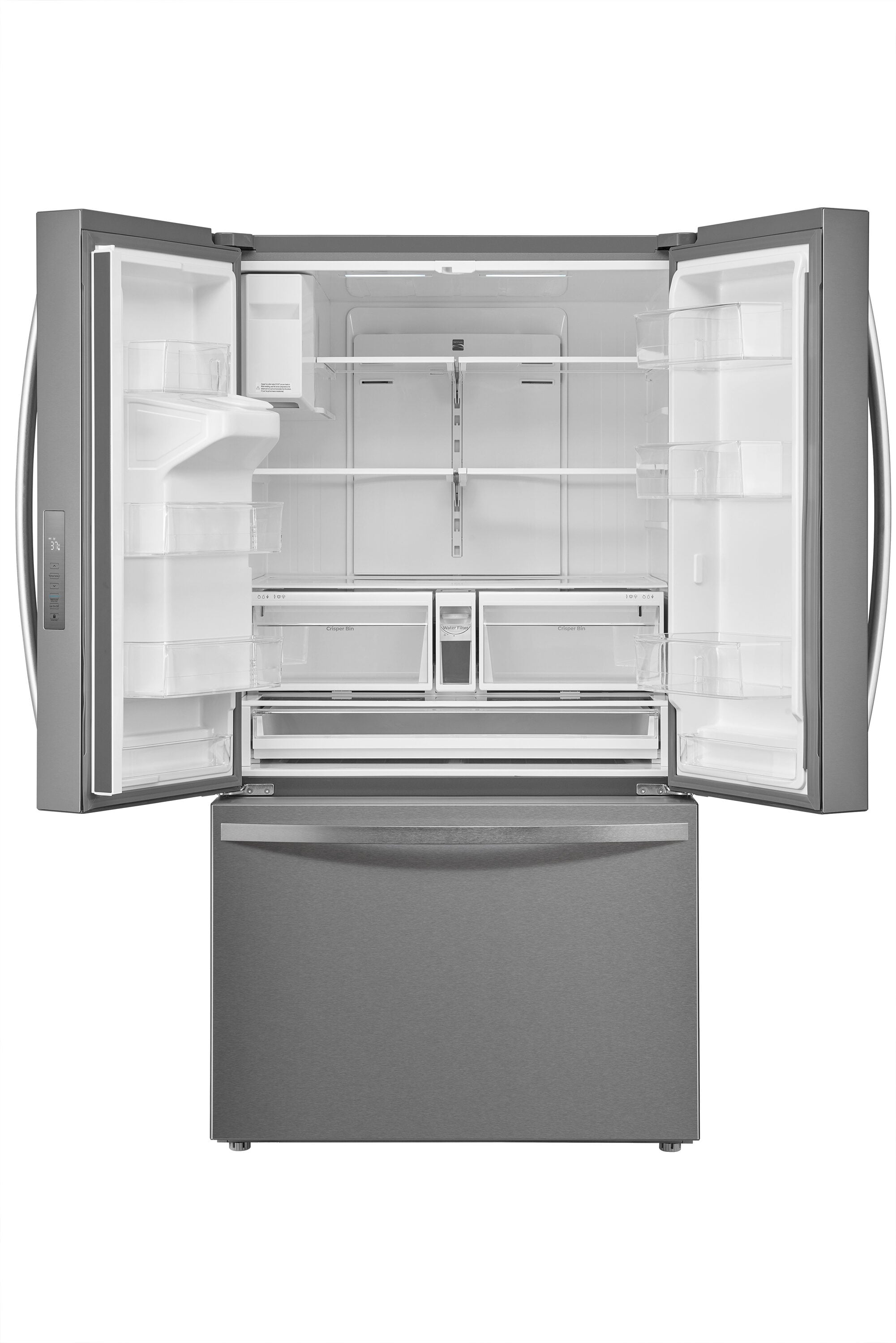 Refrigerador francés de puerta triple de profundidad estándar de 28.6 pies cúbicos con fabricador de hielo y dispensador de agua y hielo (acero inoxidable) certificado por ENERGY STAR 4675625