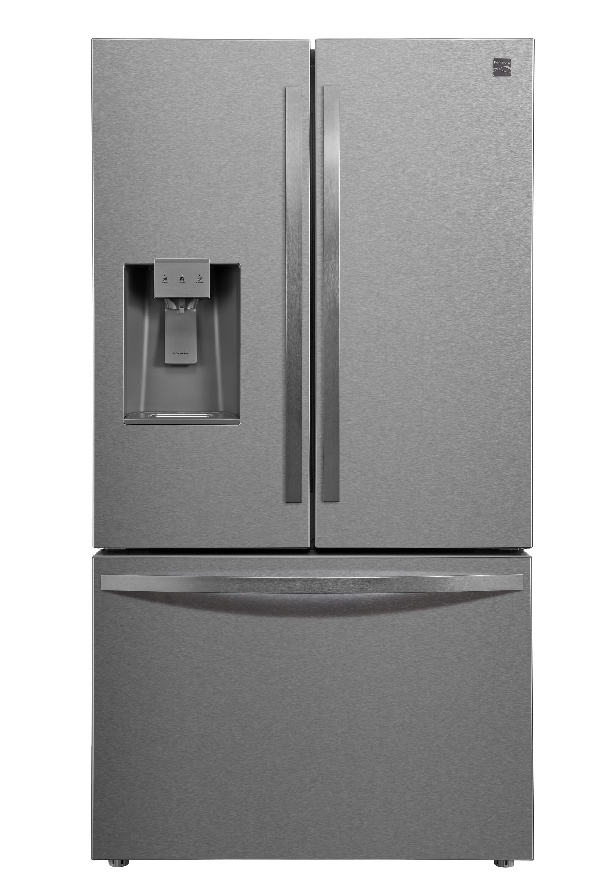 Refrigerador francés de puerta triple de profundidad estándar de 28.6 pies cúbicos con fabricador de hielo y dispensador de agua y hielo (acero inoxidable) certificado por ENERGY STAR 4675625