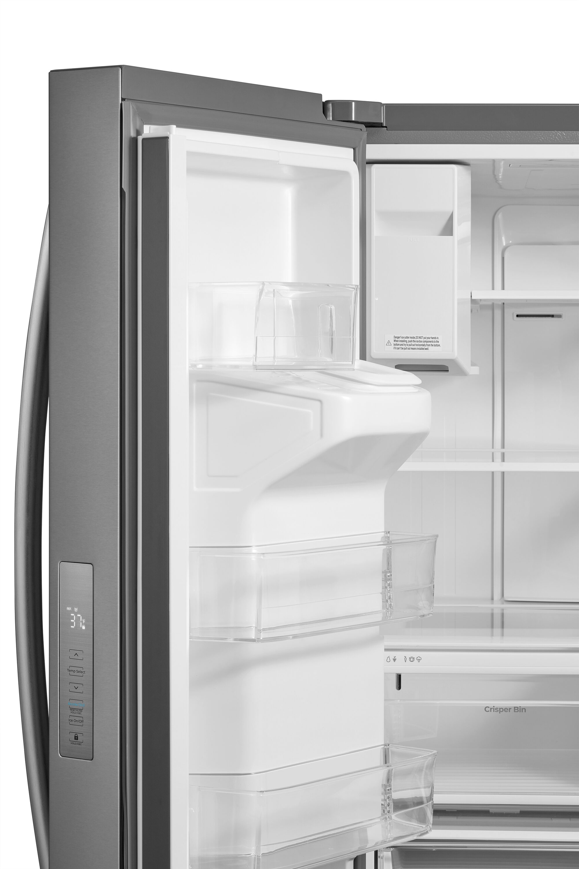 Refrigerador francés de puerta triple de profundidad estándar de 28.6 pies cúbicos con fabricador de hielo y dispensador de agua y hielo (acero inoxidable) certificado por ENERGY STAR 4675625