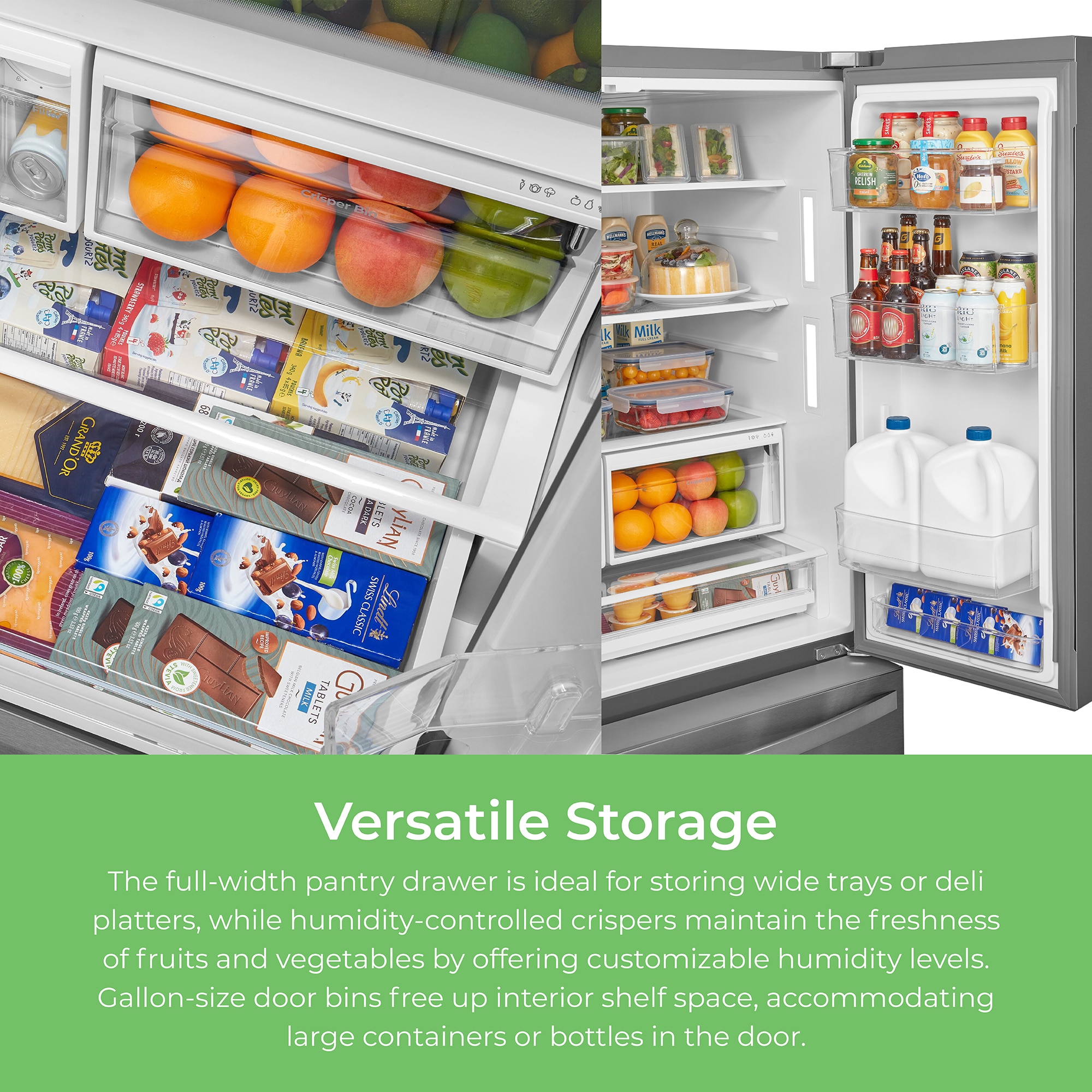 Refrigerador francés de puerta triple de profundidad estándar de 28.6 pies cúbicos con fabricador de hielo y dispensador de agua y hielo (acero inoxidable) certificado por ENERGY STAR 4675625
