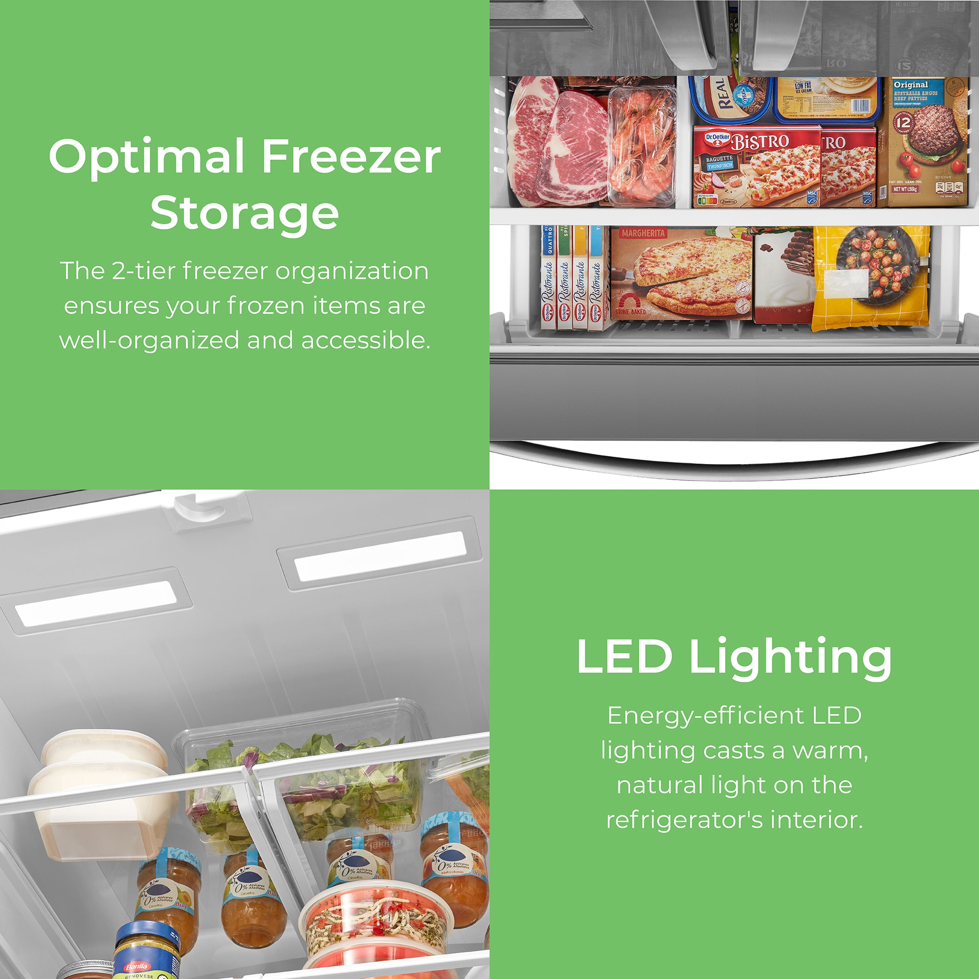 Refrigerador francés de puerta triple de profundidad estándar de 28.6 pies cúbicos con fabricador de hielo y dispensador de agua y hielo (acero inoxidable) certificado por ENERGY STAR 4675625