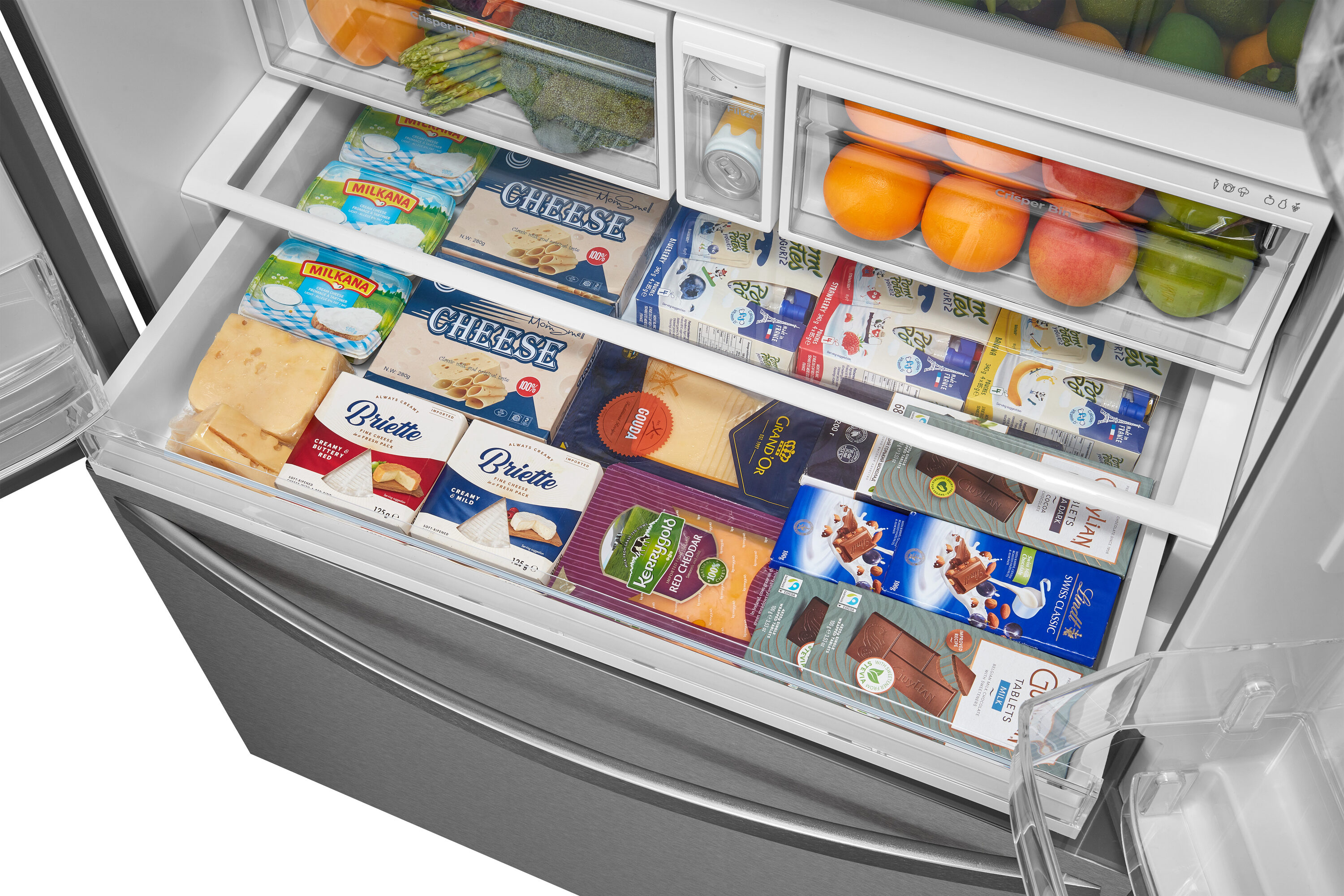 Refrigerador francés de puerta triple de profundidad estándar de 28.6 pies cúbicos con fabricador de hielo y dispensador de agua y hielo (acero inoxidable) certificado por ENERGY STAR 4675625