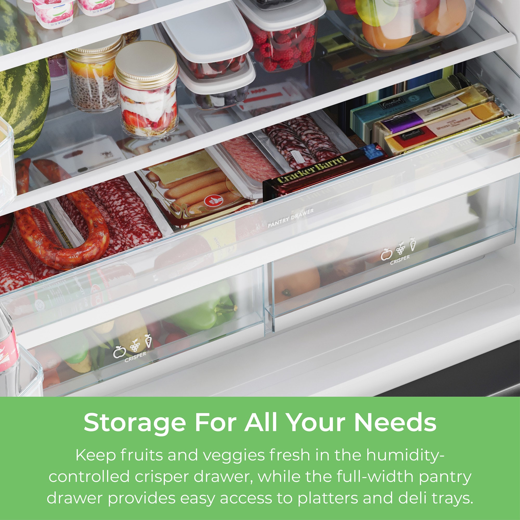Refrigerador Francés de Puertas Triples Kenmore Counter-Depth de 20.3 pies cúbicos con fabricador de hielo (Acero Inoxidable) Certificado por ENERGY STAR 4675515