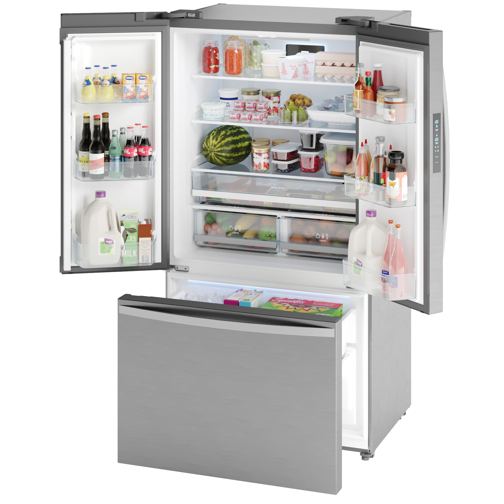 Refrigerador Francés de Puertas Triples Kenmore Counter-Depth de 20.3 pies cúbicos con fabricador de hielo (Acero Inoxidable) Certificado por ENERGY STAR 4675515