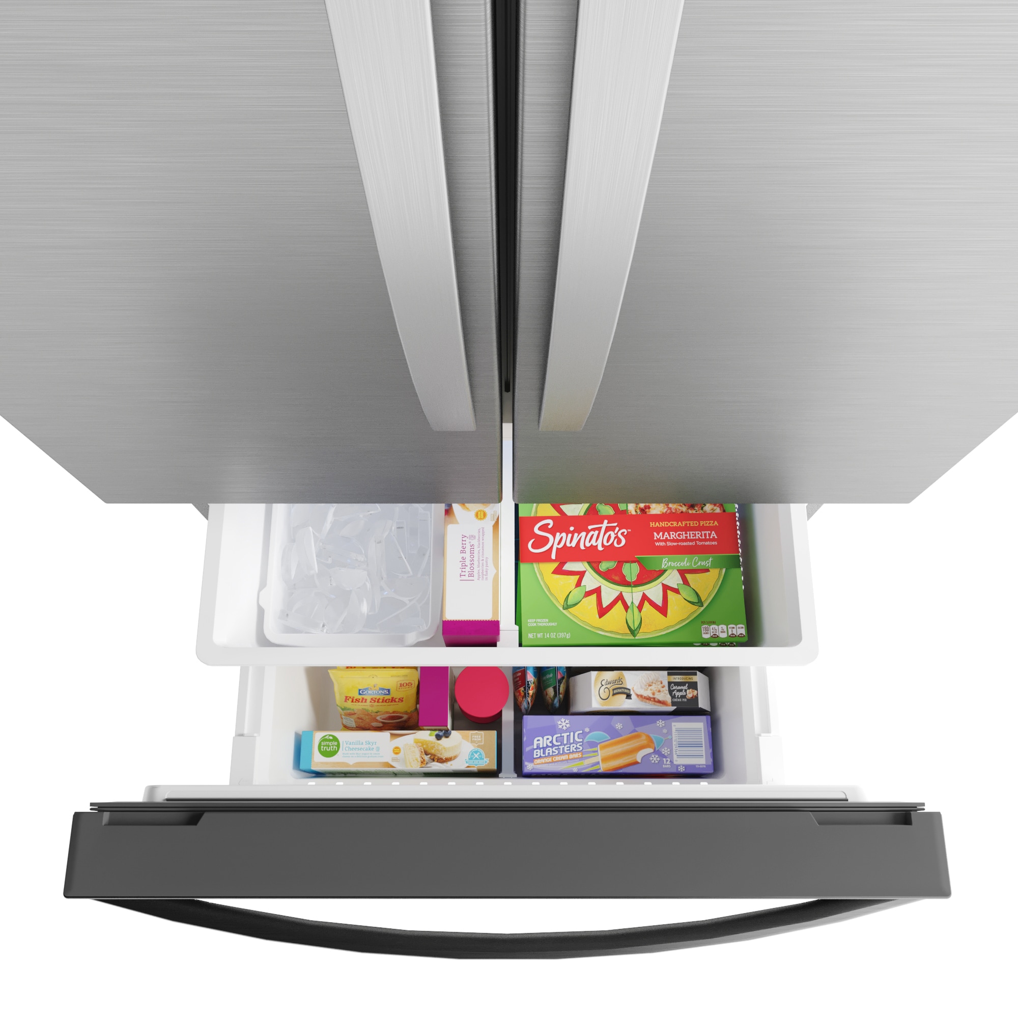 Refrigerador Francés de Puertas Triples Kenmore Counter-Depth de 20.3 pies cúbicos con fabricador de hielo (Acero Inoxidable) Certificado por ENERGY STAR 4675515