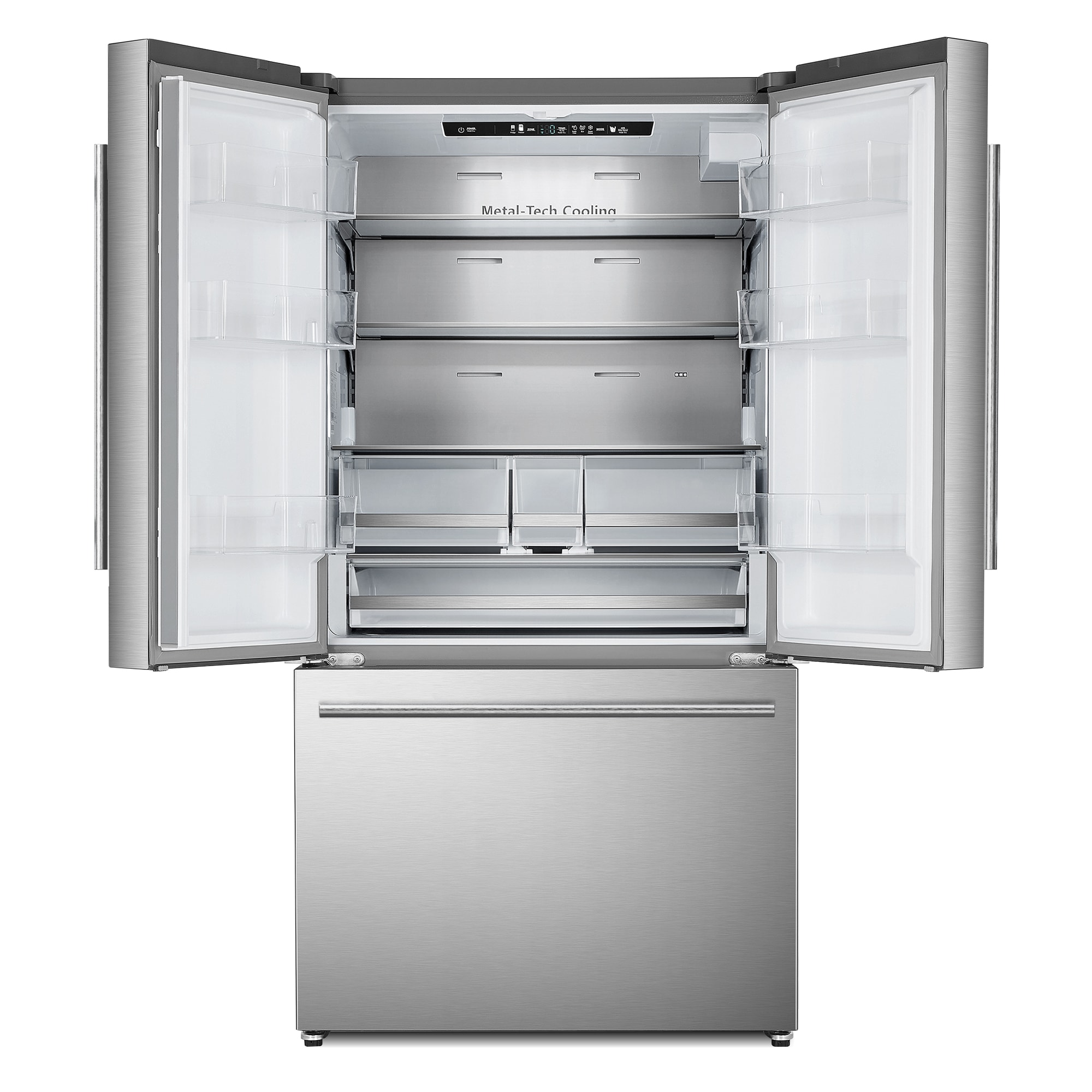 Refrigerador Francés de Puerta Triple de 22.4 pies cúbicos de Profundidad de Mostrador con Fabricador de Hielo y Dispensador de Agua (Acero Inoxidable) Certificado ENERGY STAR