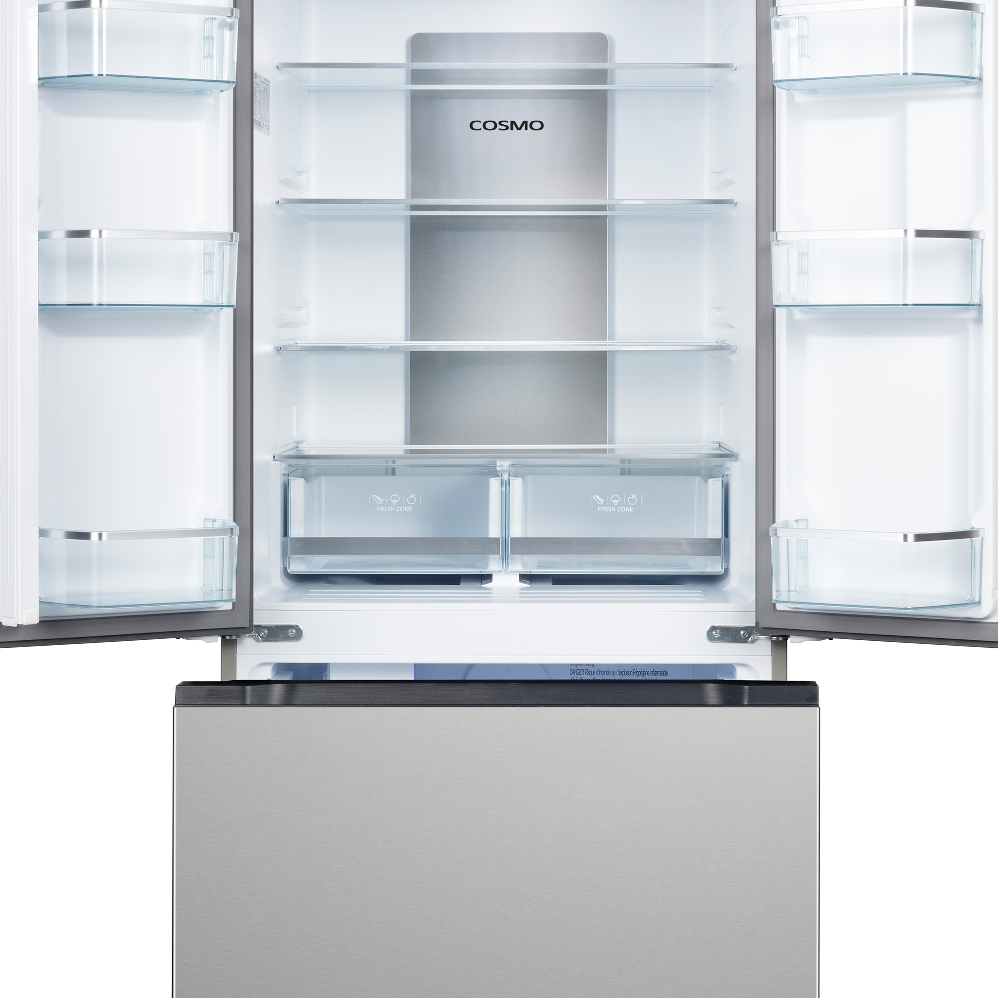 Refrigerador francés de puerta triple de 17.5 pies cúbicos de profundidad de mostrador con fabricador de hielo (acero inoxidable) certificado por ENERGY STAR COS-RFFV183GHS